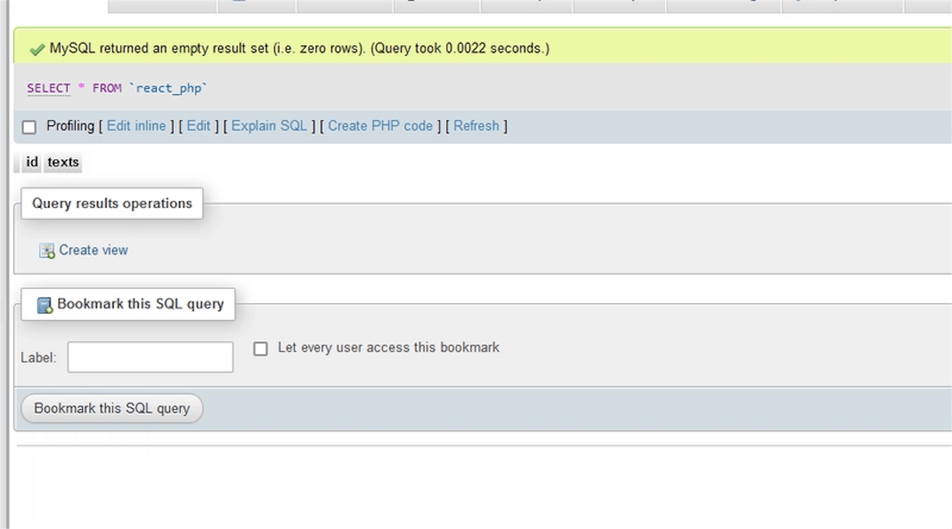The Database Table.