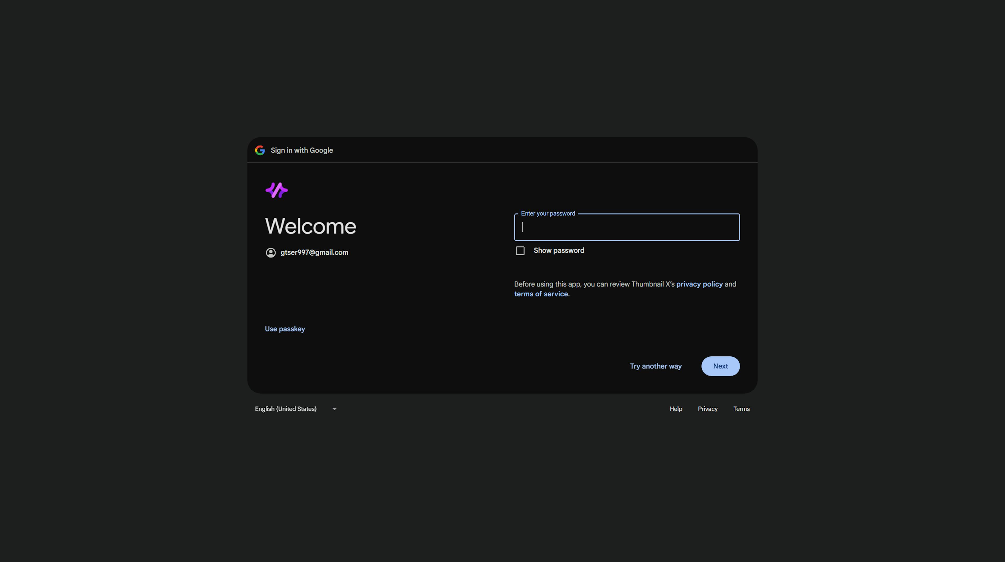 Sign in with Google
