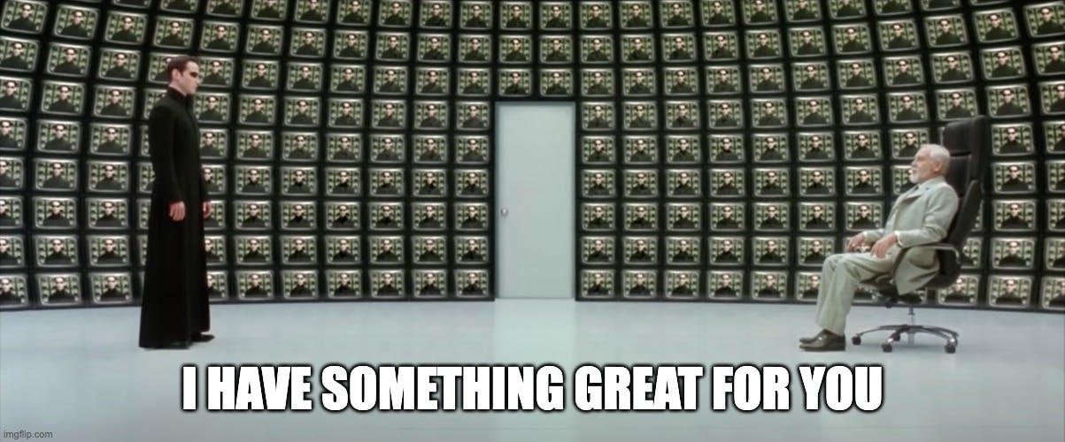 Neo meets with the Architect to teach the machine a lesson