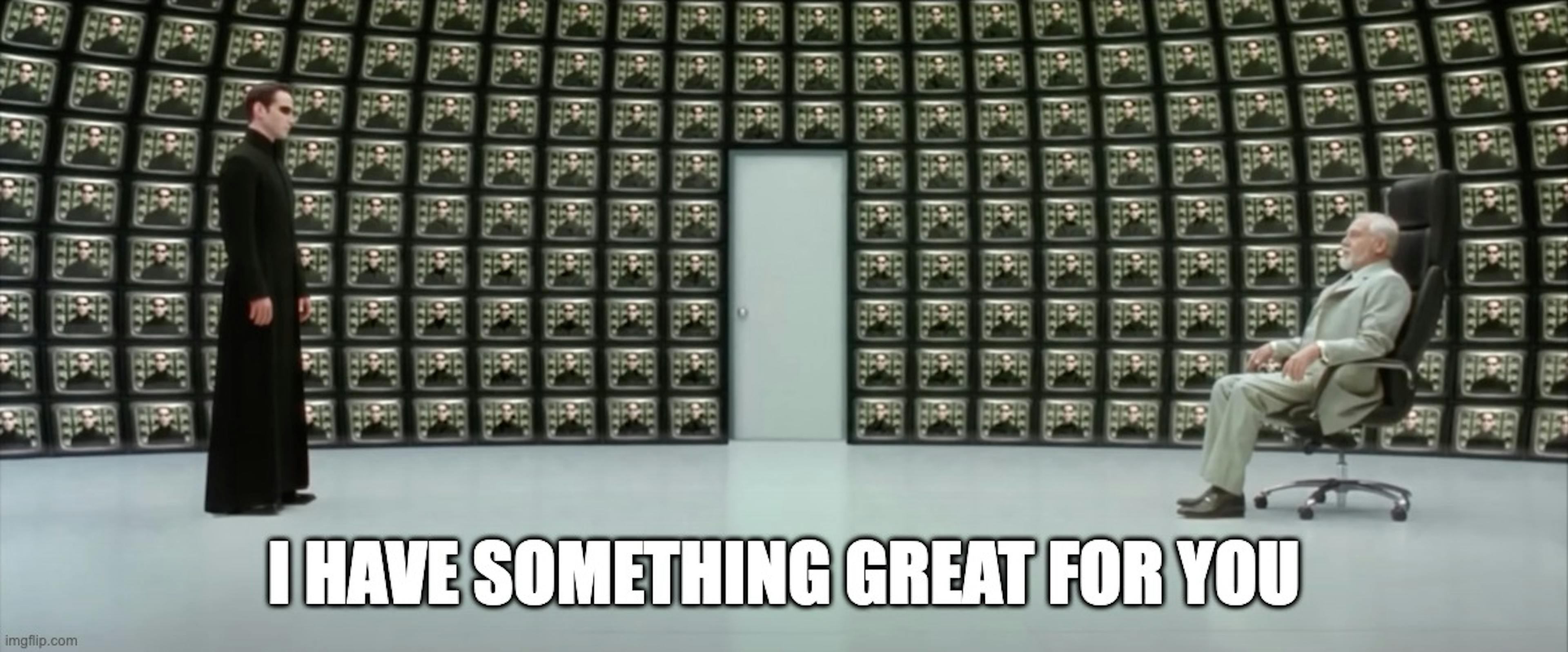 Neo meets with the Architect to teach the machine a lesson