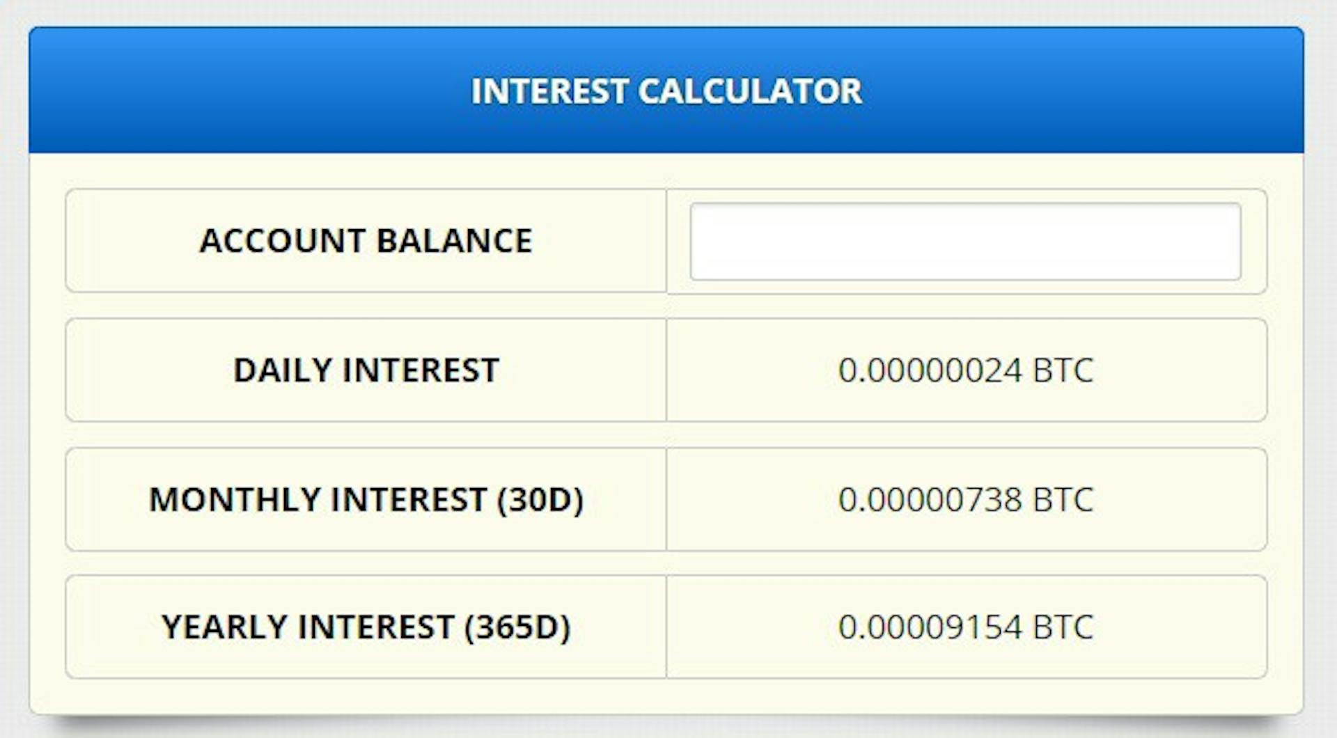 Satoshi calculator