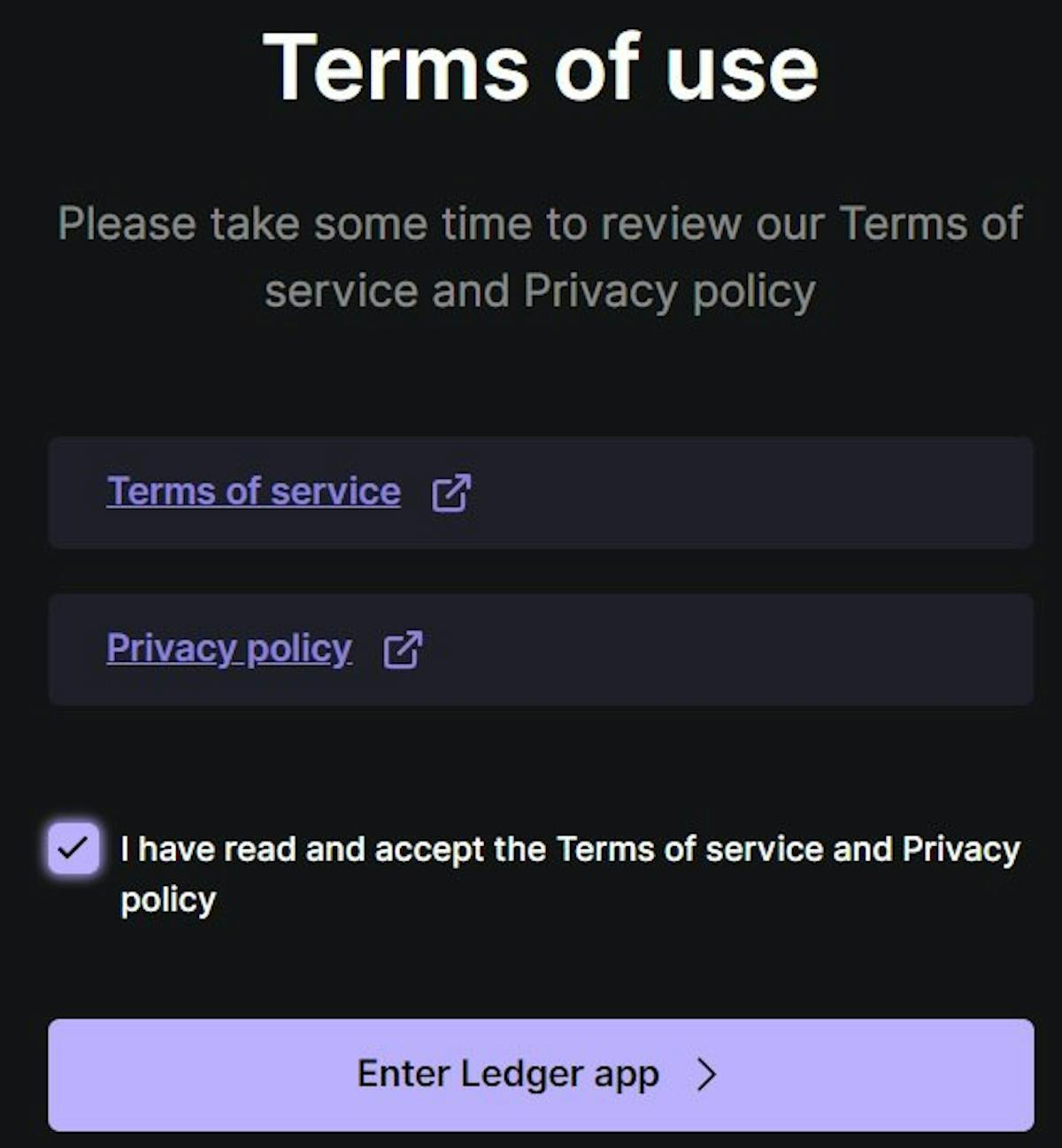 Ledger ToS