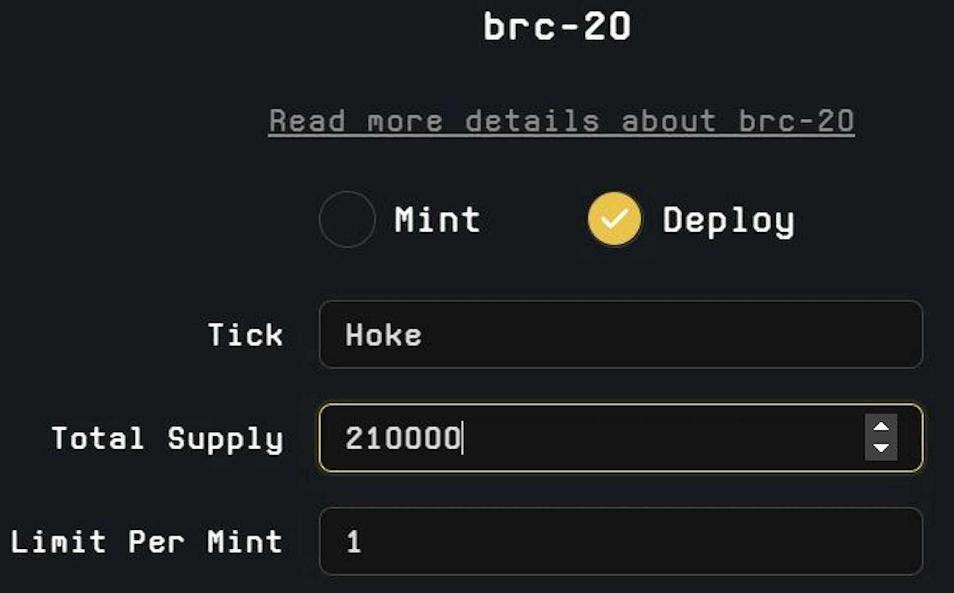 BRC-20  deploy