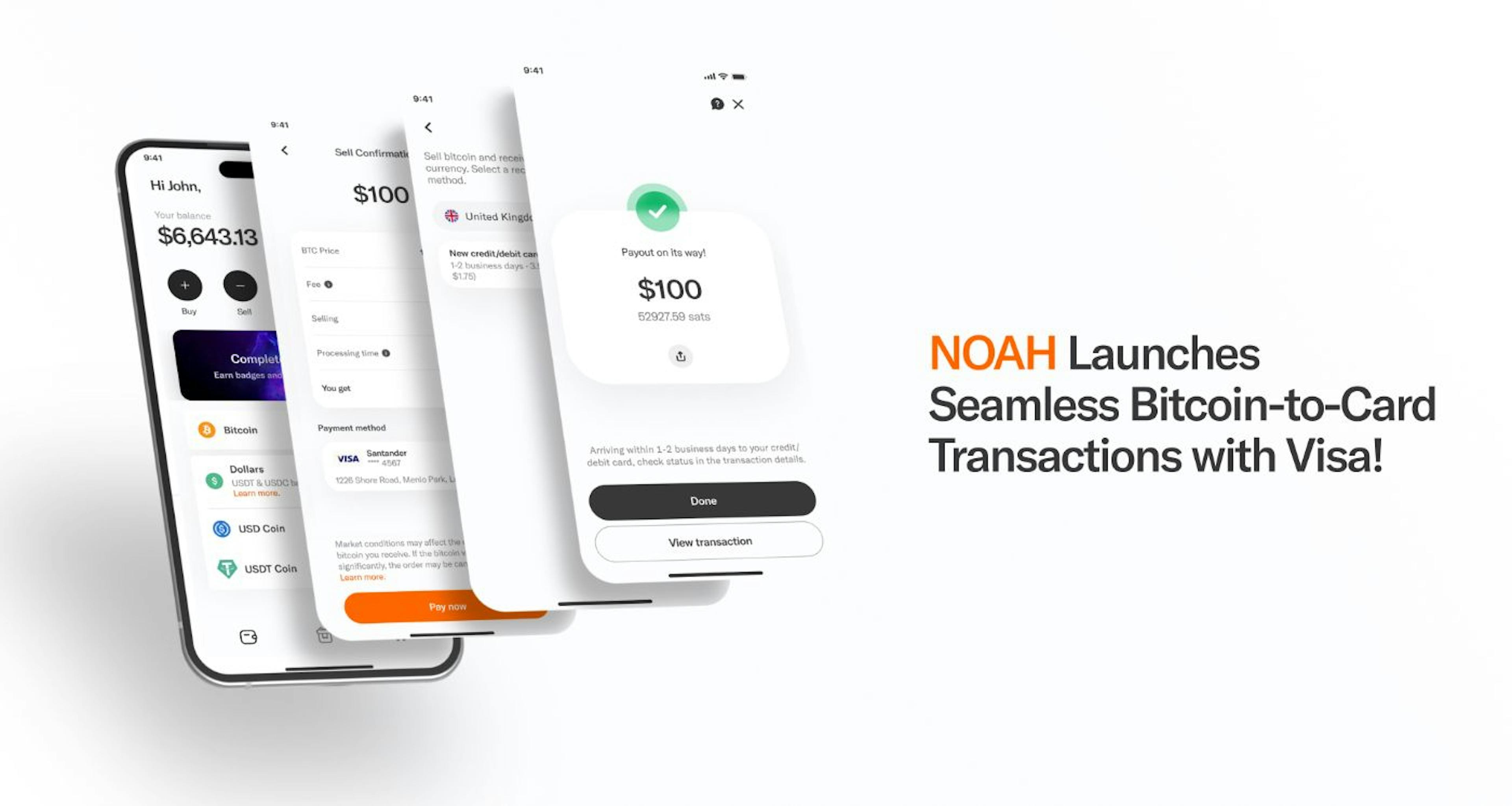 featured image - ¡NOAH presenta transacciones fluidas de Bitcoin a tarjeta con Visa!