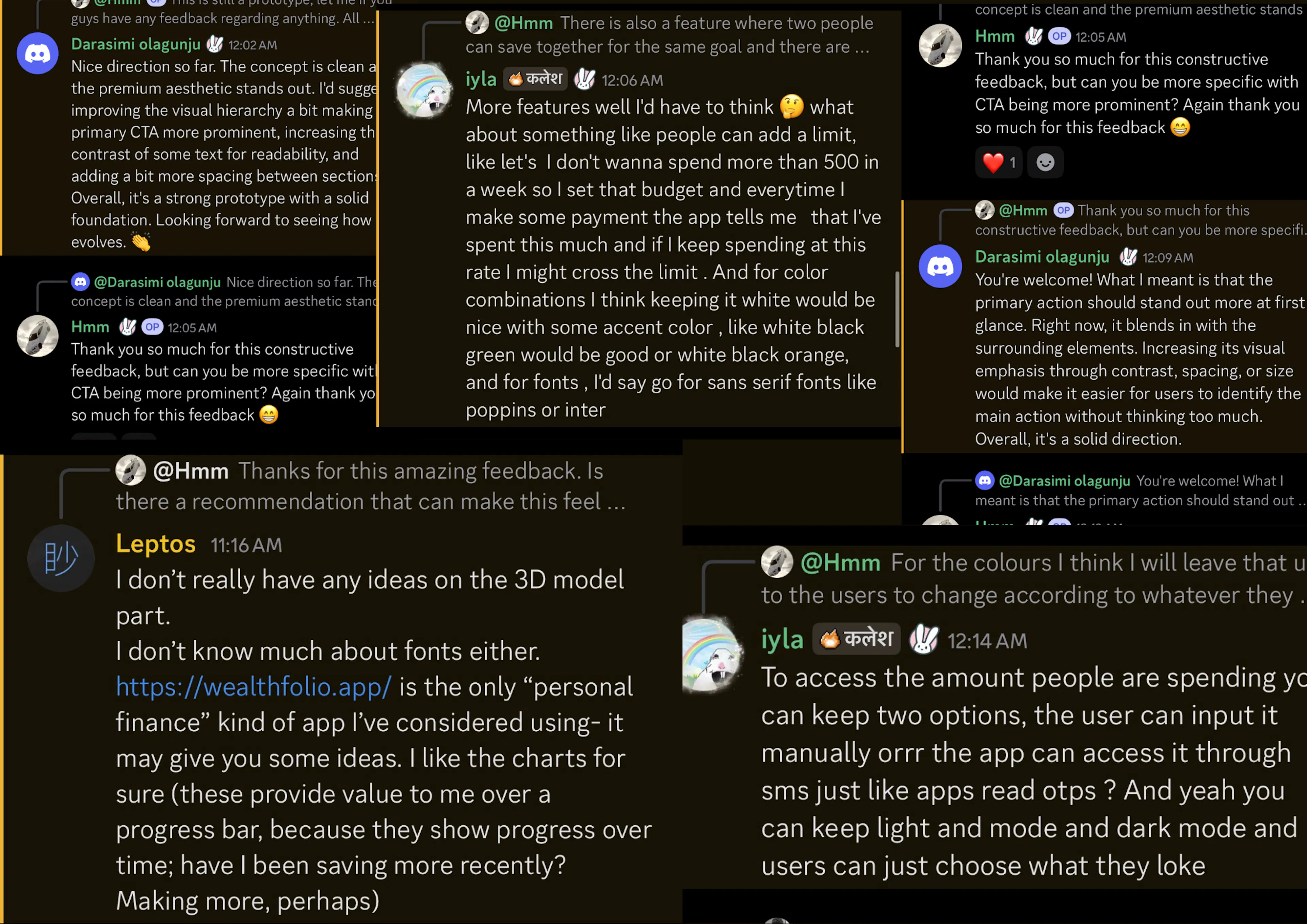 Feedback I got to improve my prototype