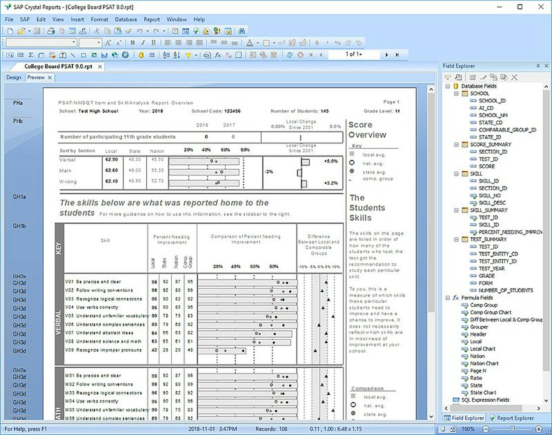 An example of an objectively complex interface design by SAP Crystal Reports