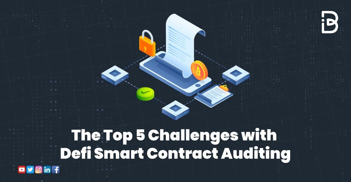 featured image - Top 6 Challenges with DeFi Smart Contract Auditing