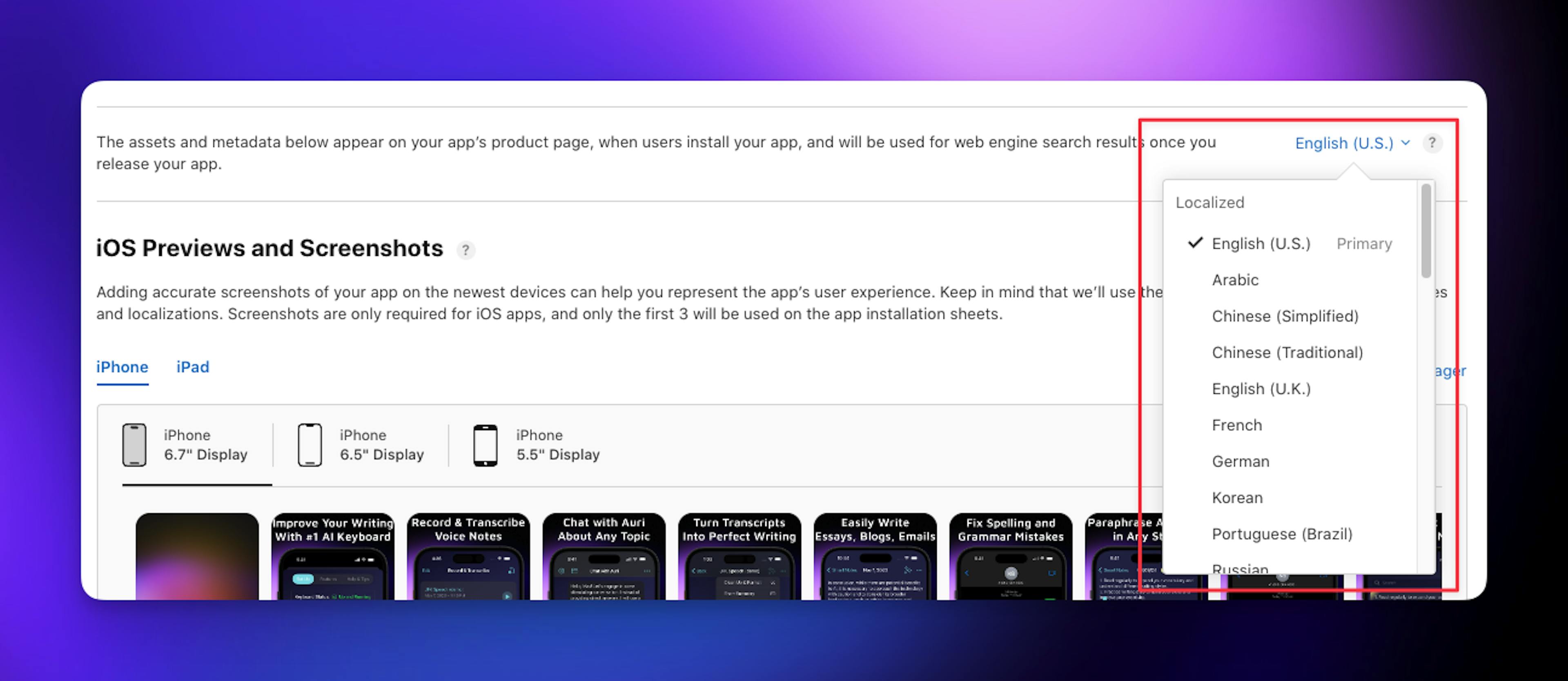 App Store Localization