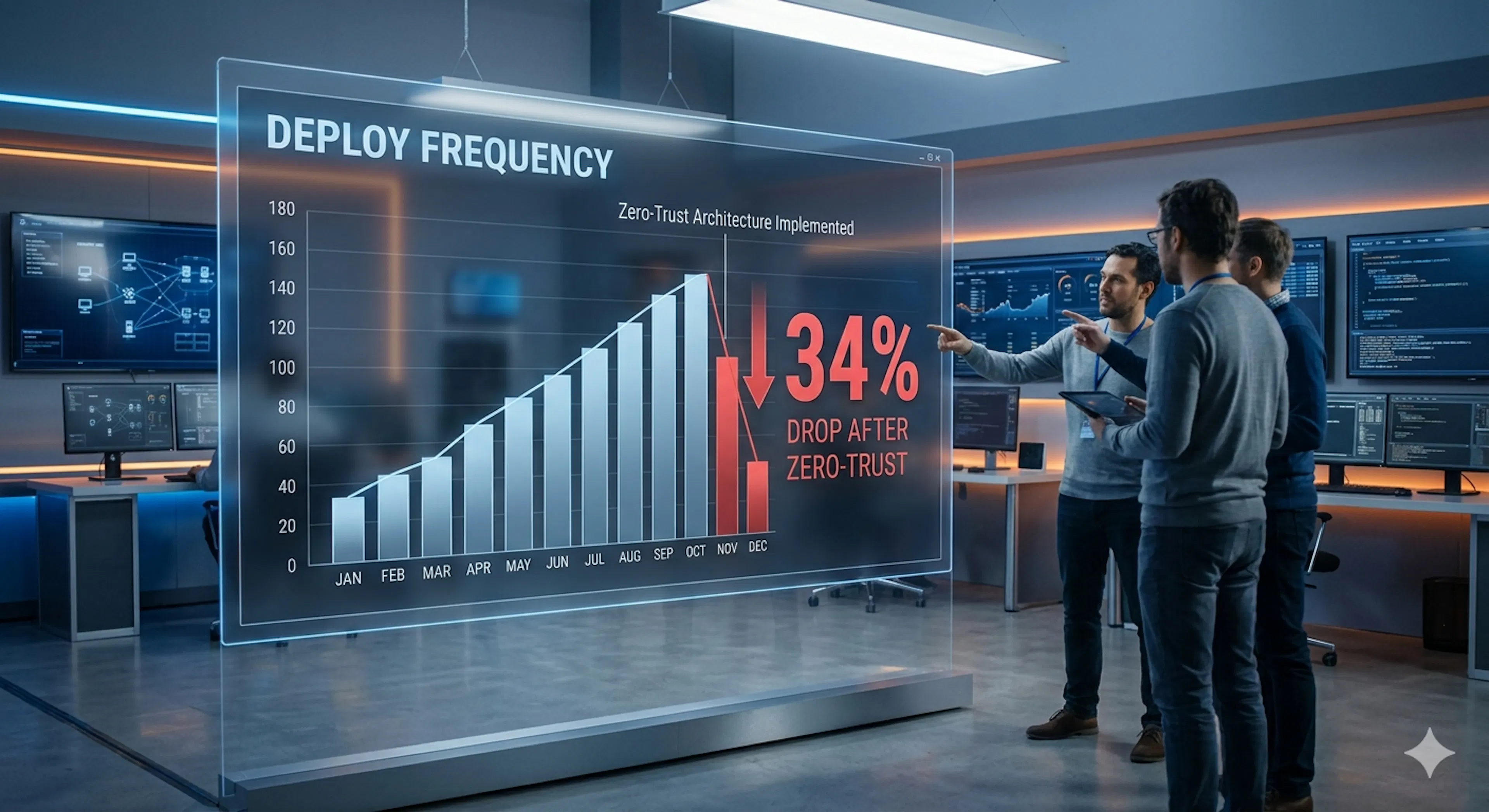 featured image - We Went Zero-Trust and Our Deploy Frequency Dropped 34%