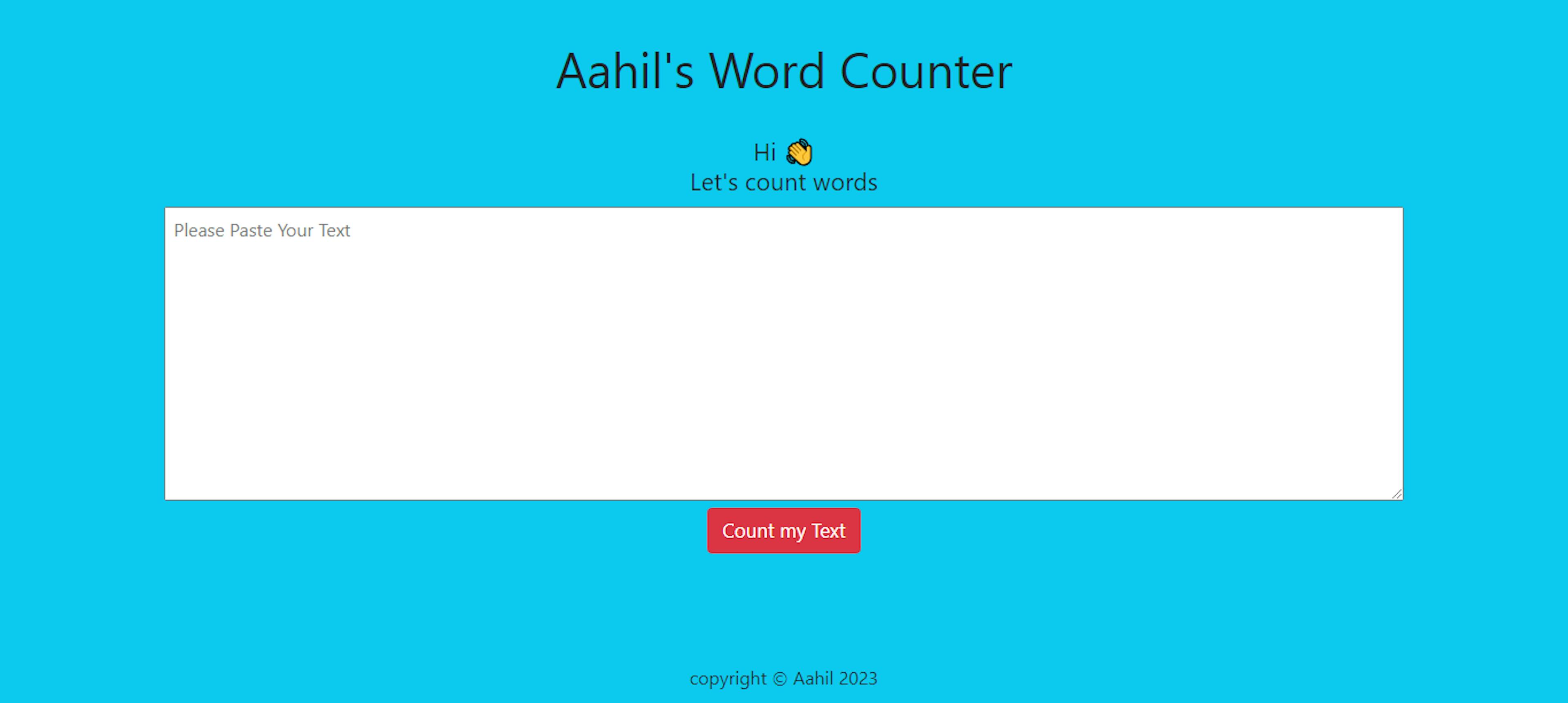 Figure 2: Word counter application