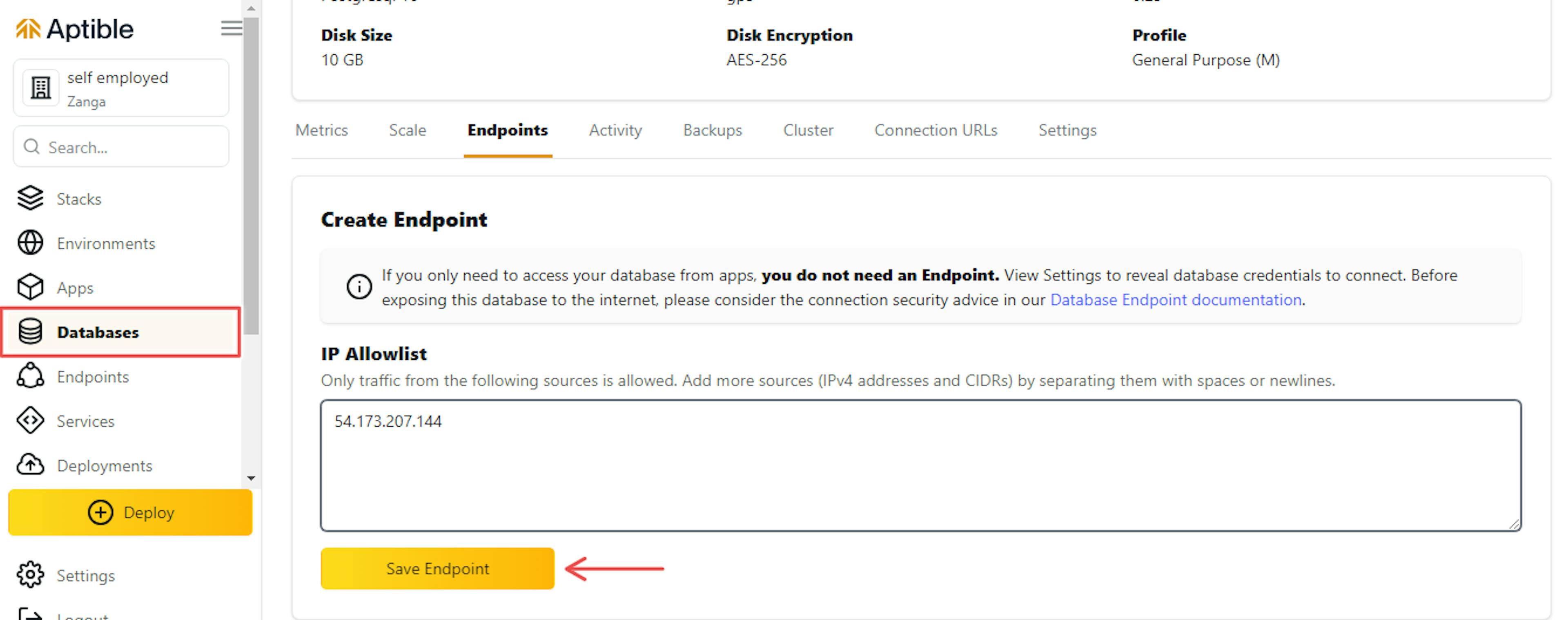 Figure 7: Add IP address to Allowlist field