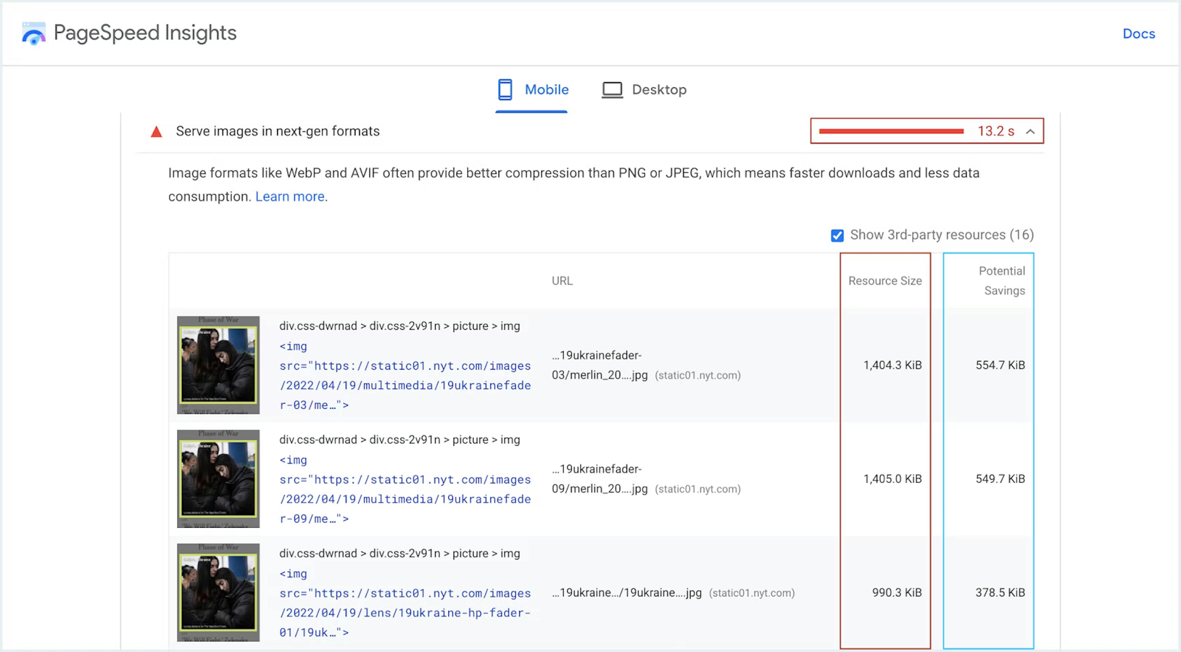 Core Web Vitals Opportunity: Use Nex-Gen Image Formats Like AVIF