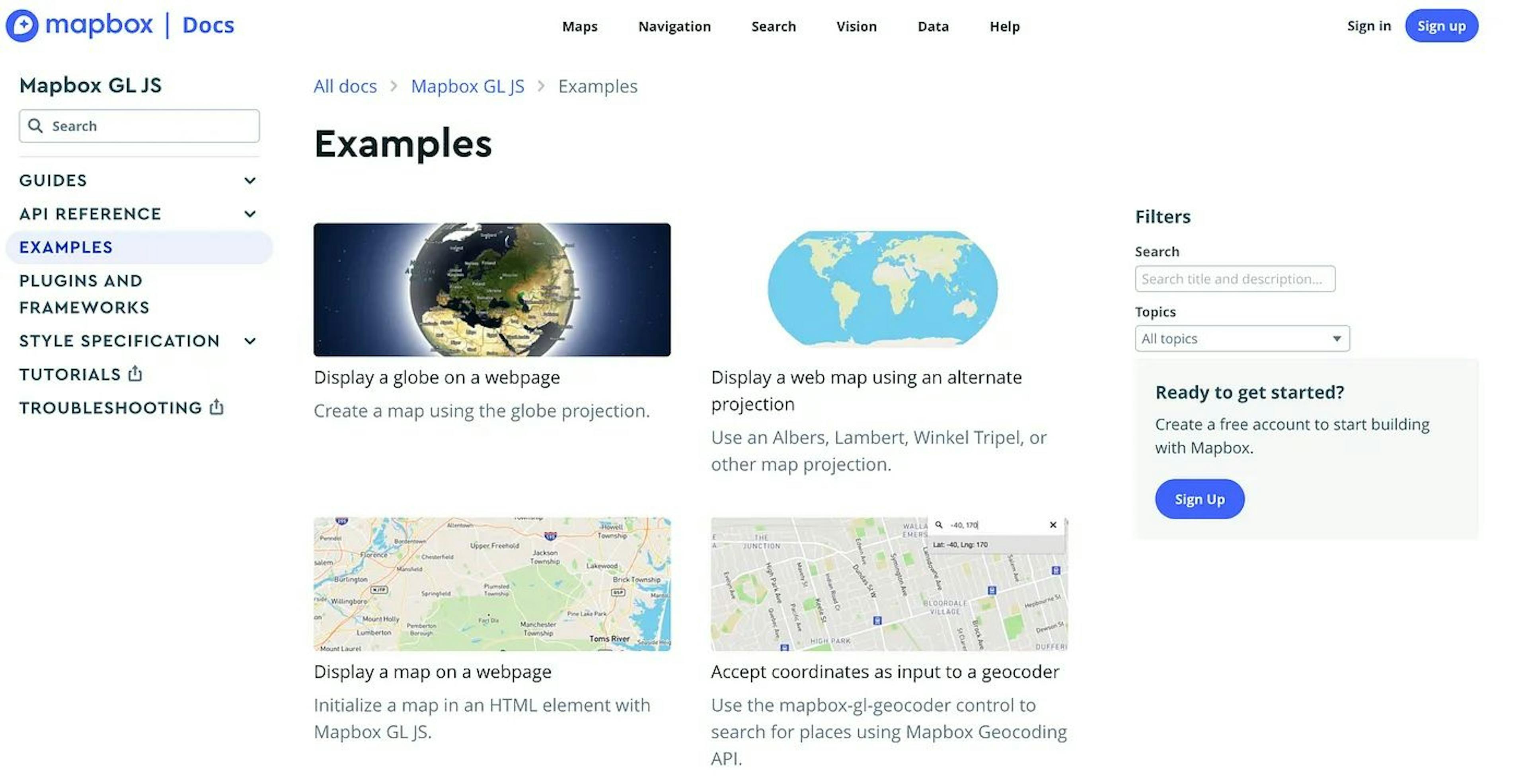 Examples of using Mapbox.