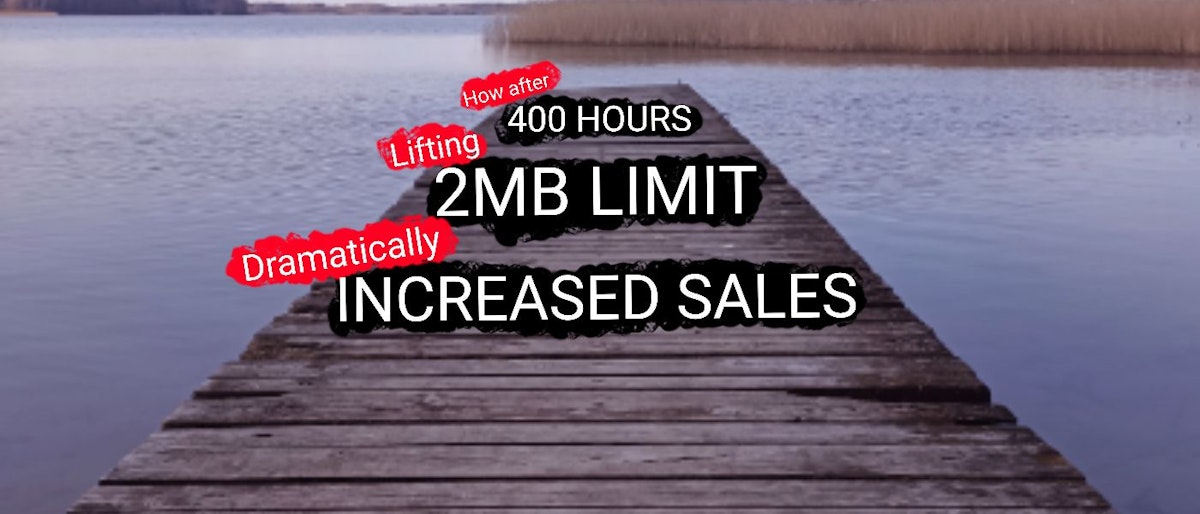 featured image - How After 400 Hours, Lifting 2MB Limit Drastically Increased Sales