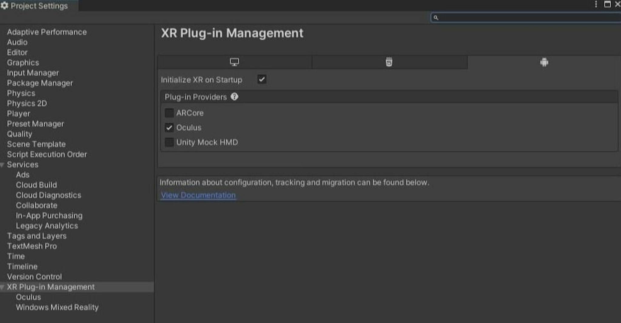 XR Plug-in Management