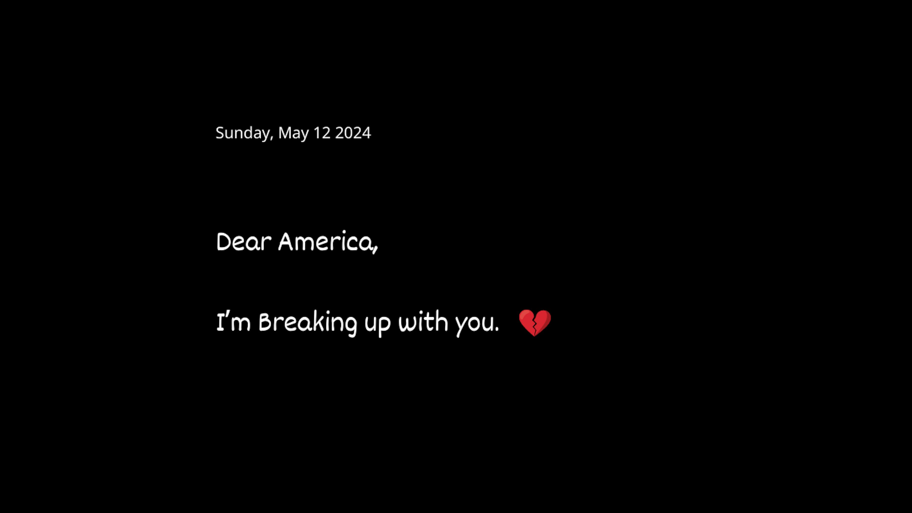 featured image - 사랑하는 미국이여, 나는 당신과 헤어지고 있습니다