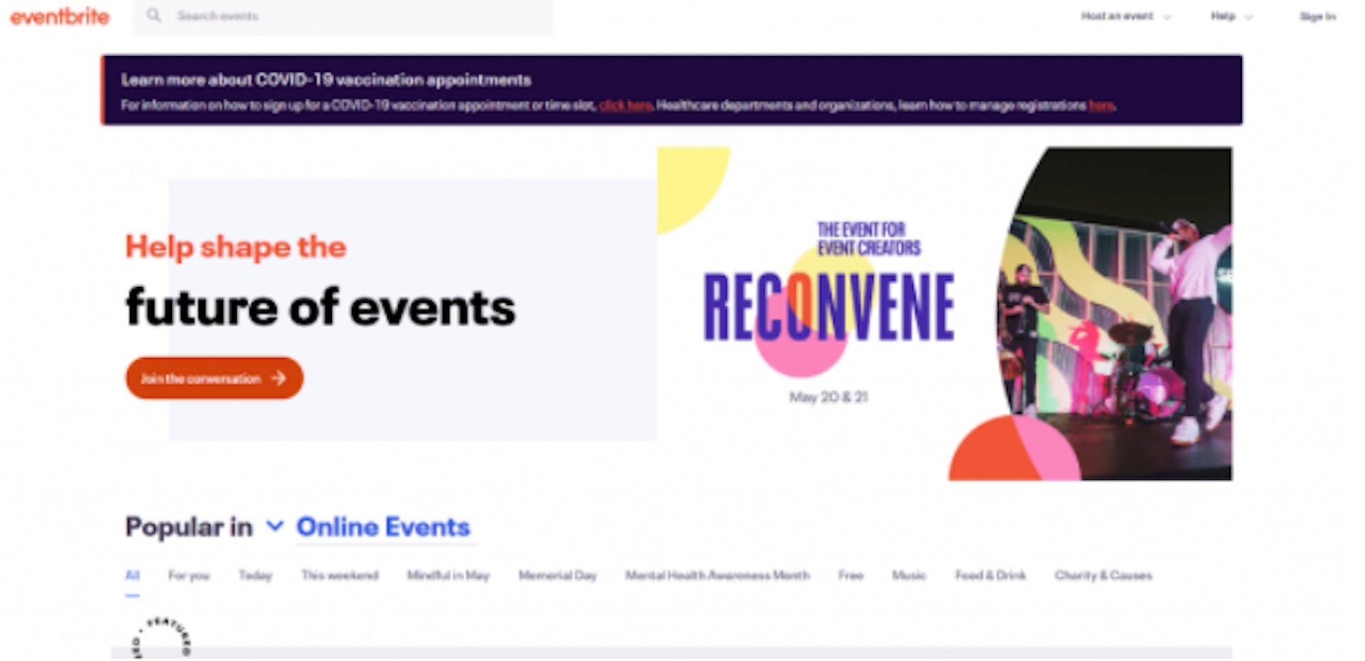 Screenshot from eventbrite.com