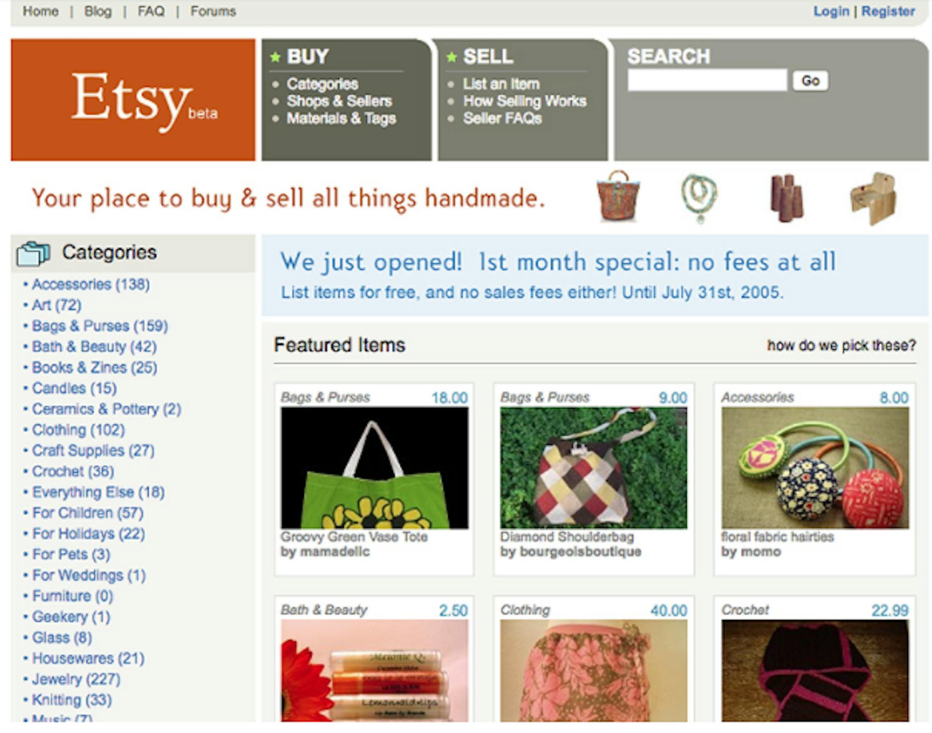 Screenshot of Etsy MVP