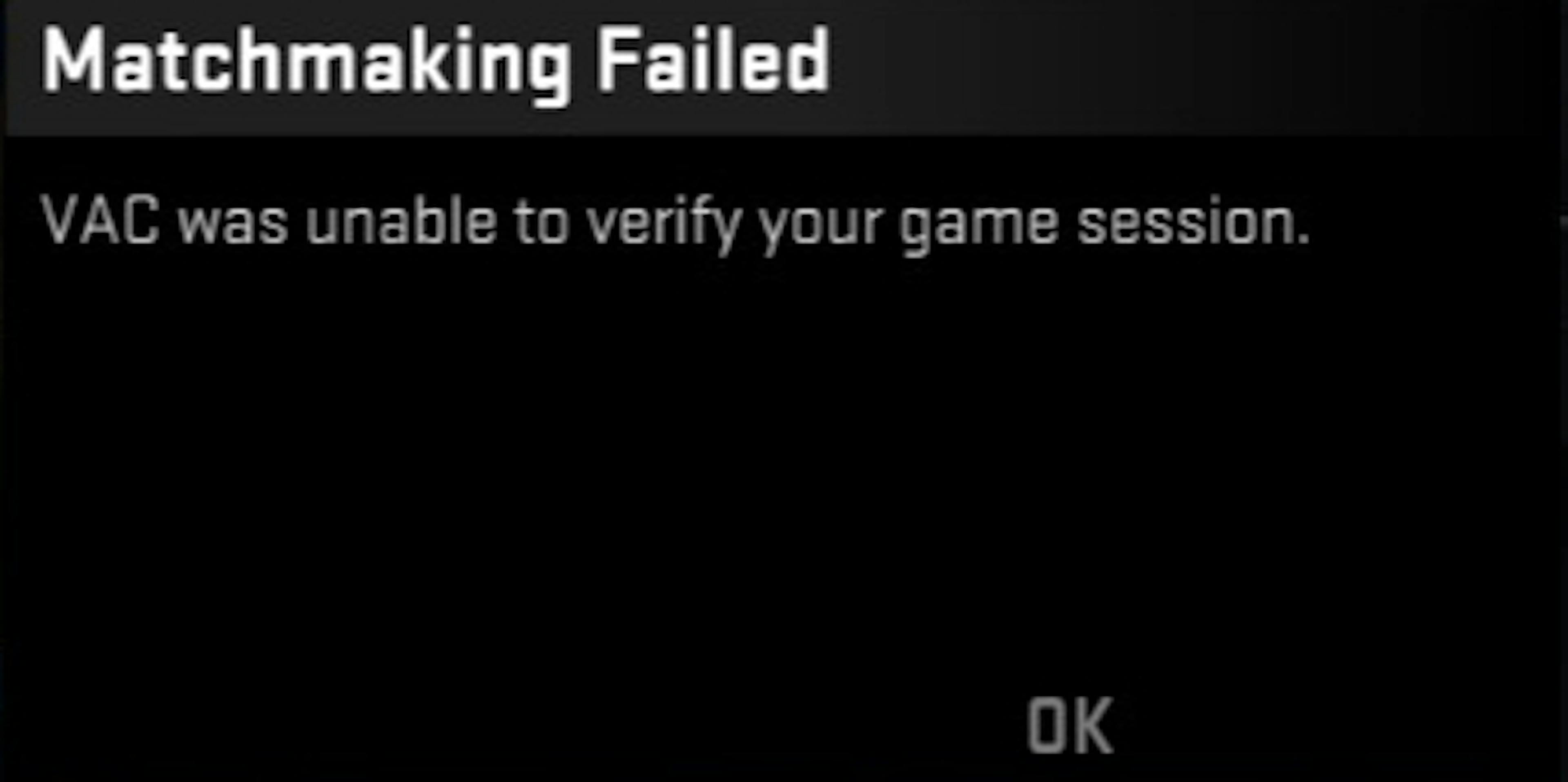 Error: VAC was Unable to Verify the Game Session