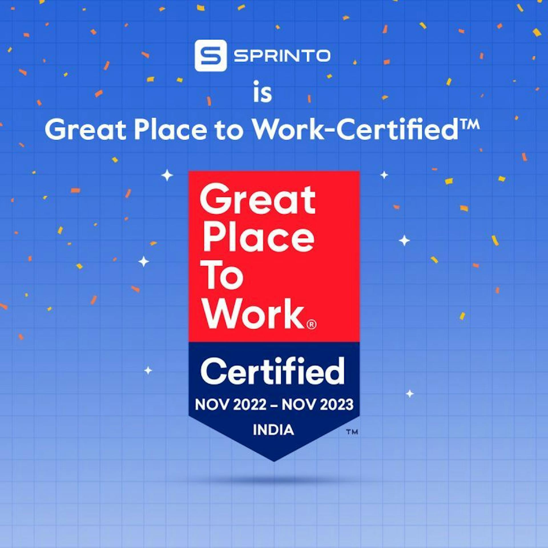 2022: Great place to work certified