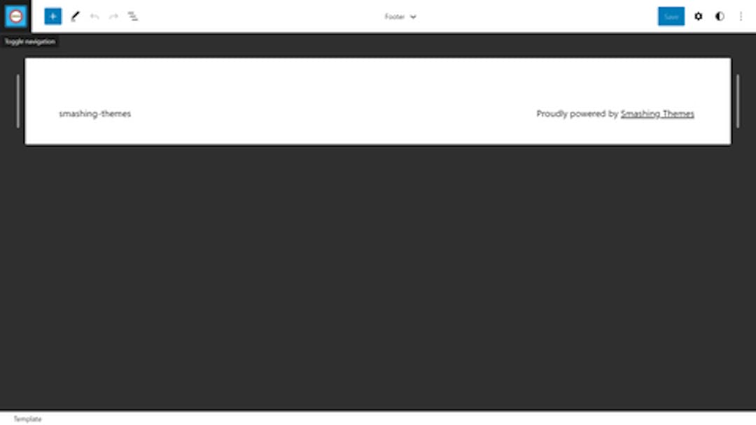 Footer Template Part Page on WordPress