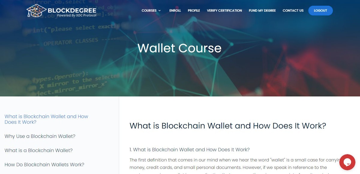 featured image - BlockDegree Launches New Online Certification Course on Blockchain Wallets