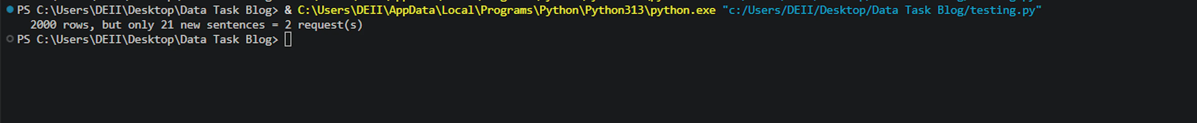 Terminal Output For Step 6