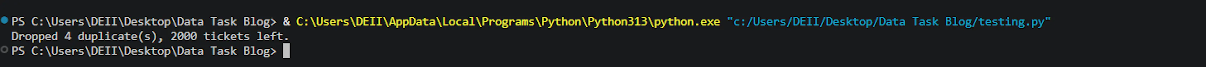 Terminal Output For Step 4