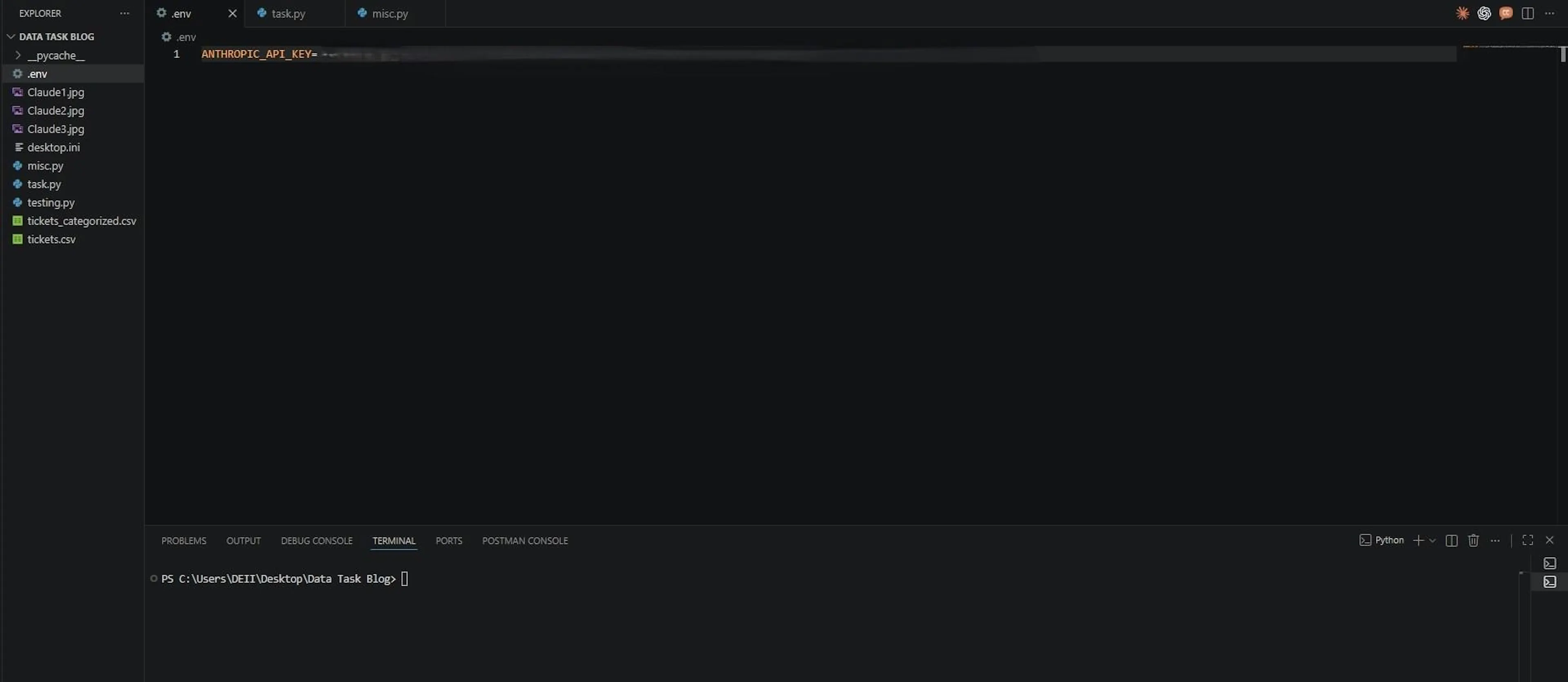 Save API Key Inside .env