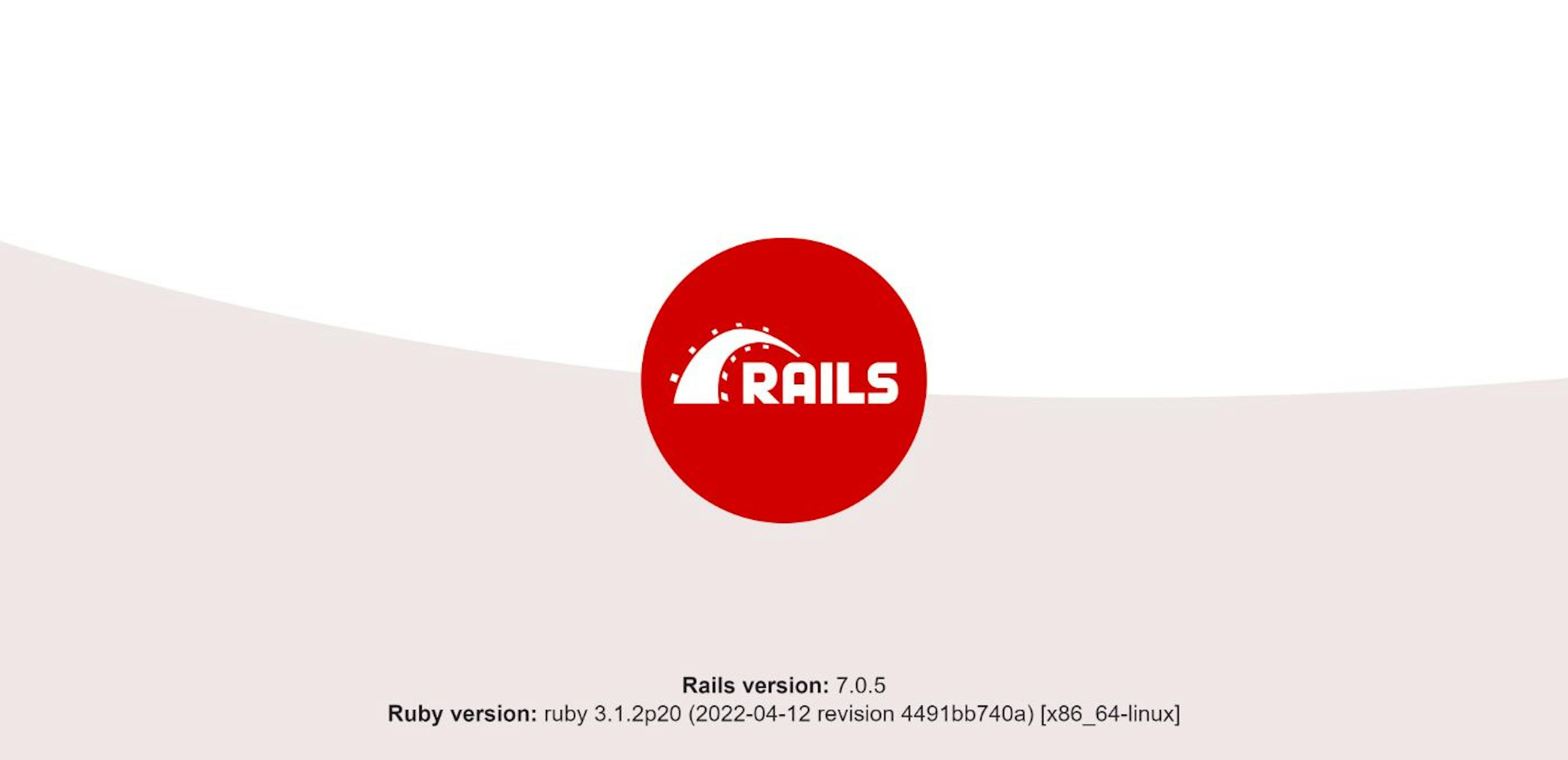 Página de bienvenida de Rails