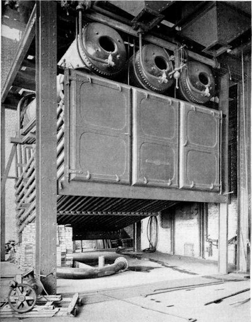686 Horse-power Babcock & Wilcox Boiler and Superheater in Course of Erection at the Quincy, Mass., Station of the Bay State Street Railway Co.