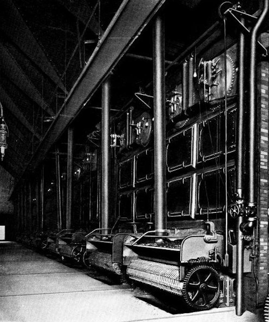 Portion of 9880 Horse-power Installation of Babcock & Wilcox Boilers and Superheaters, Equipped with Babcock & Wilcox Chain Grate Stokers at the South Side Elevated Ry. Co., Chicago, Ill.