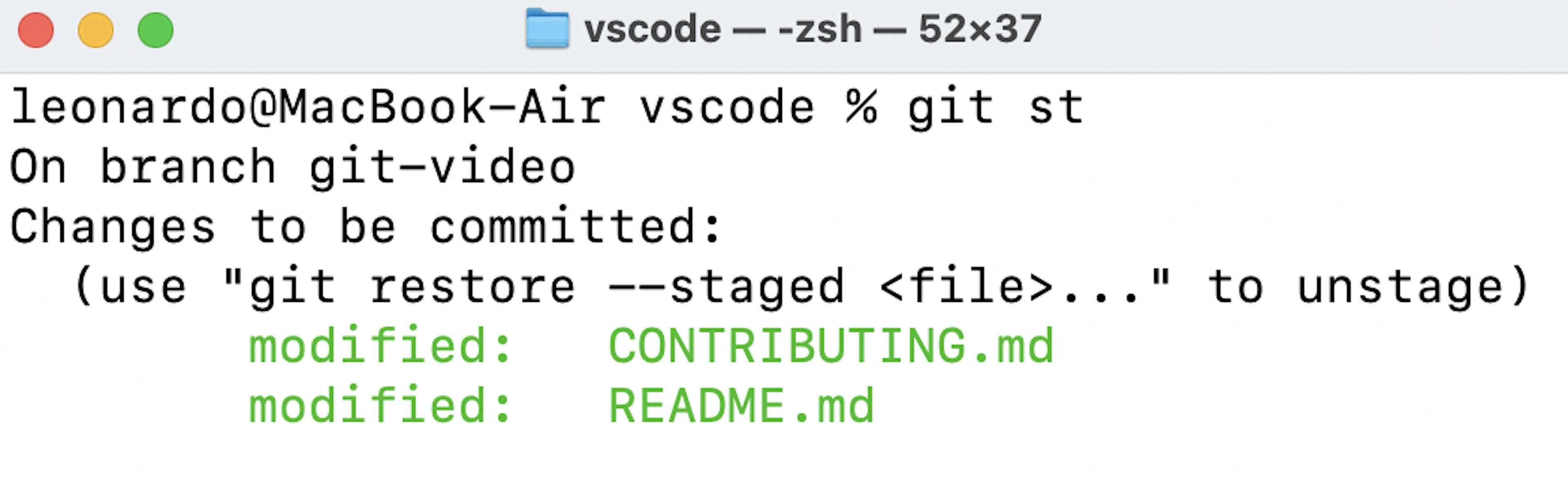 git st output