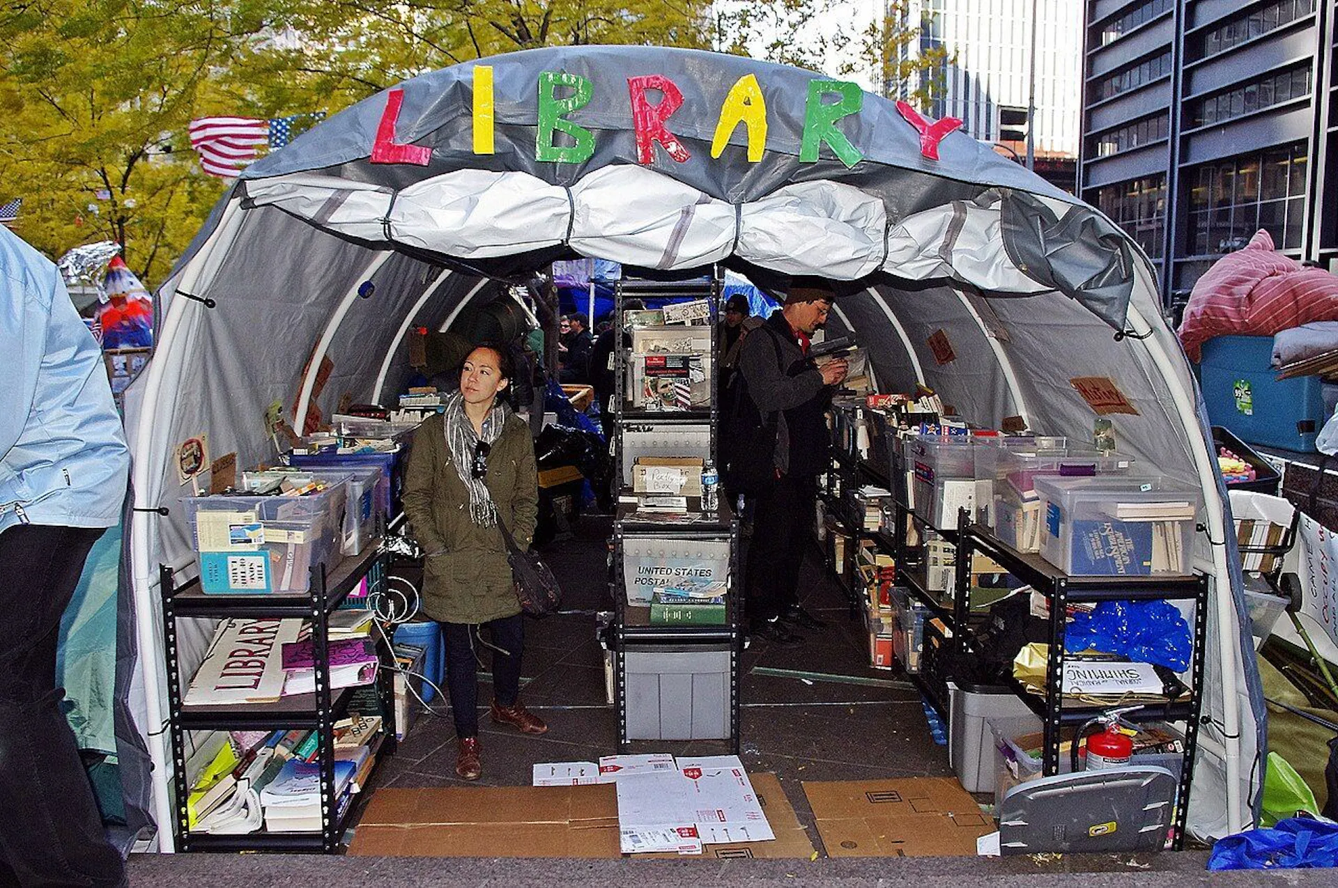 The People's Library, during the Occupy Wall Street Movevement, 2011