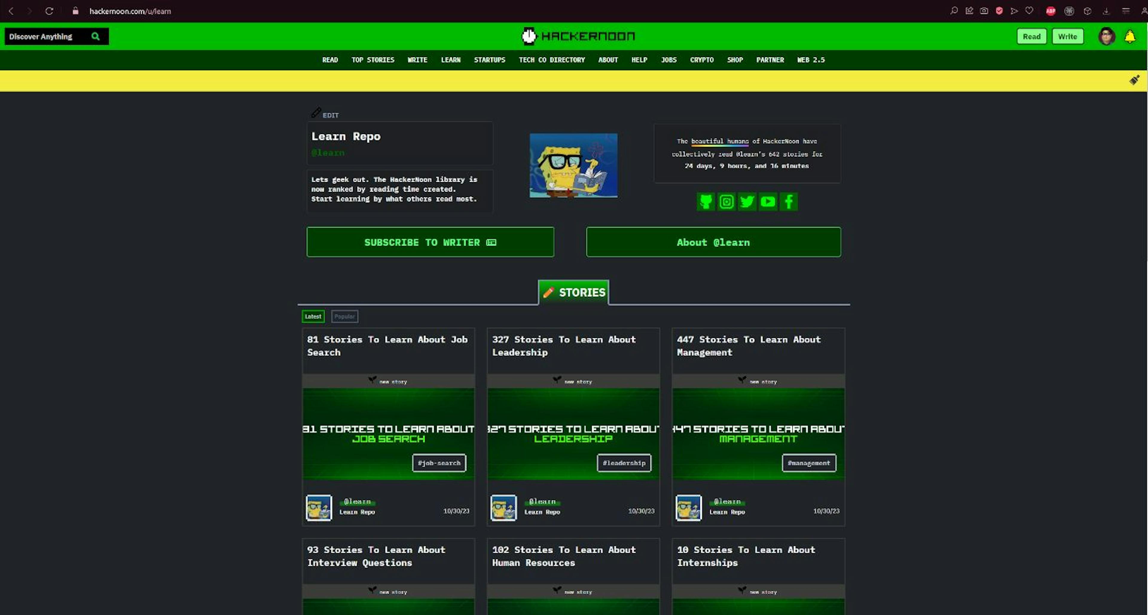 HackerNoon Learn Repo