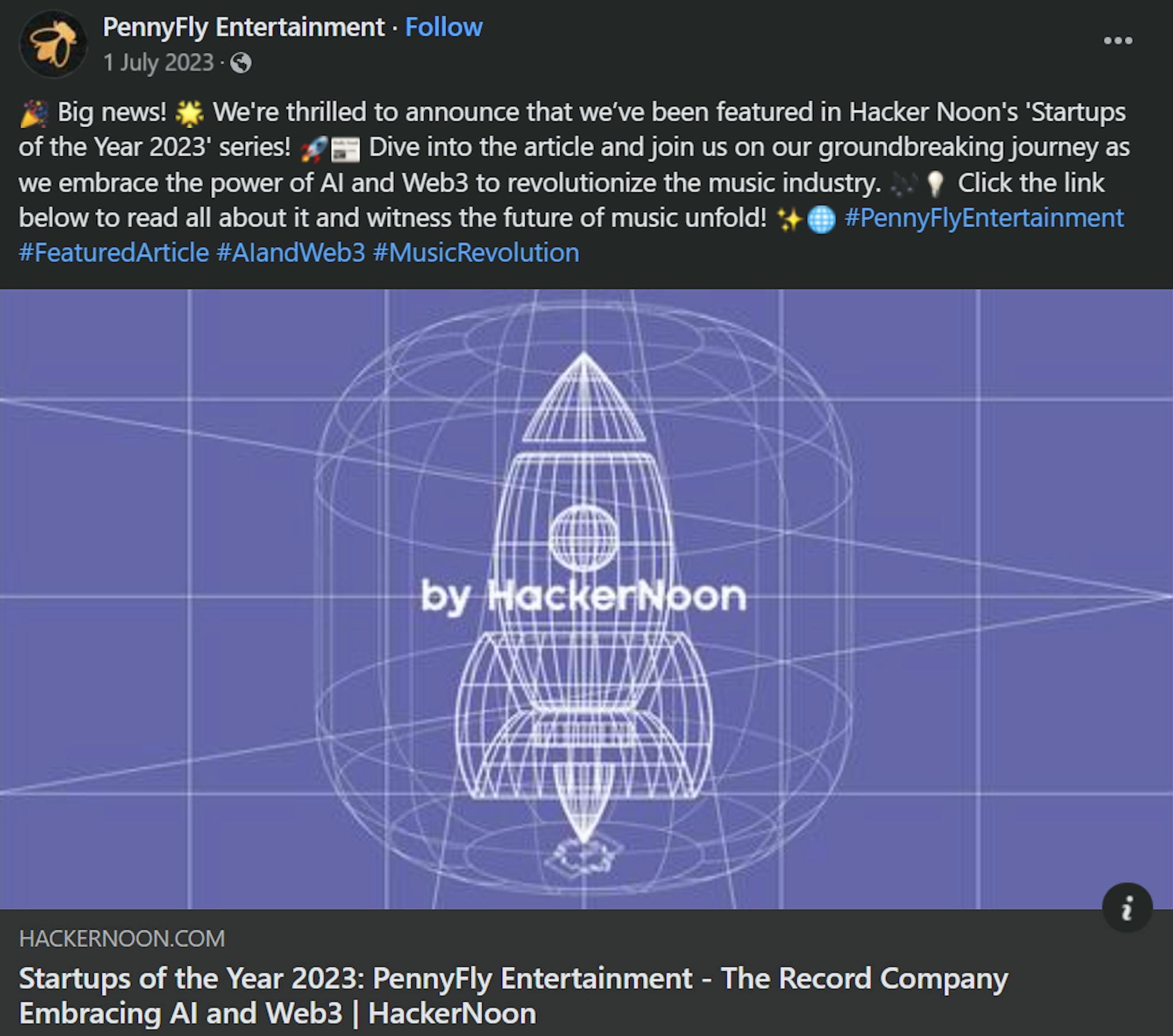 PennyFly Entertainment's Startups of The Year 2023 campaign