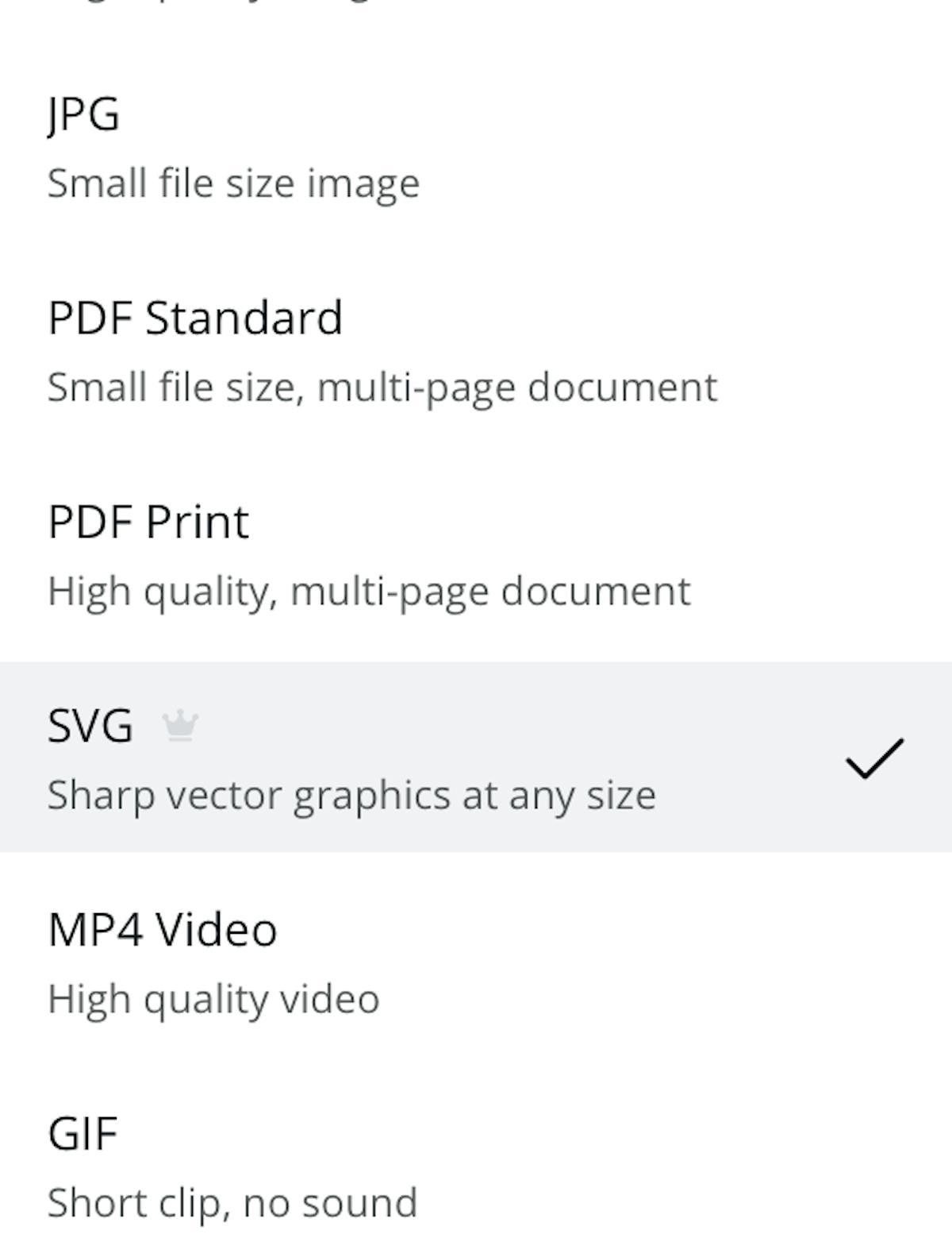 Canva File Format Options