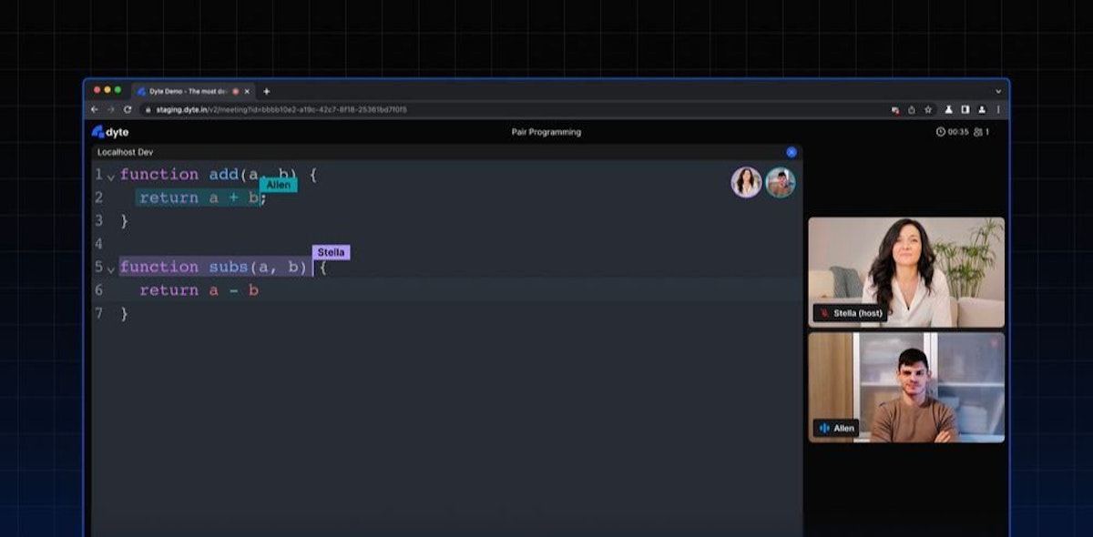 featured image - Como construir uma plataforma de compartilhamento de código ao vivo com Dyte e ReactJs