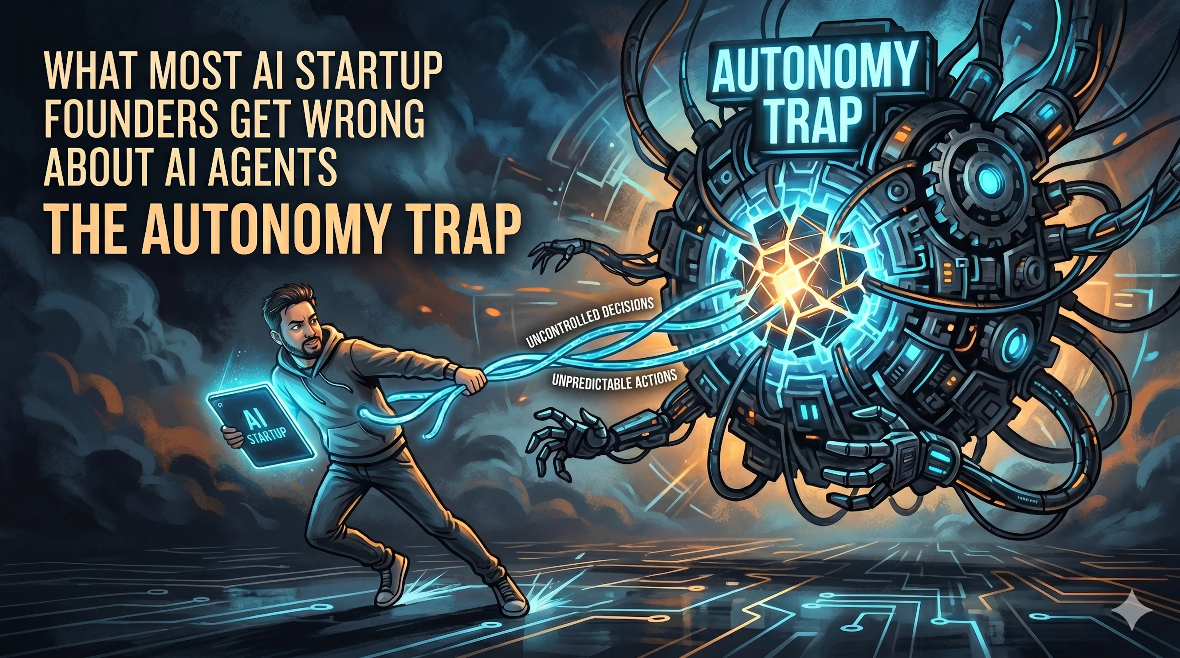 featured image - What Most AI Startup Founders Get Wrong About AI Agents "The Autonomy Trap"