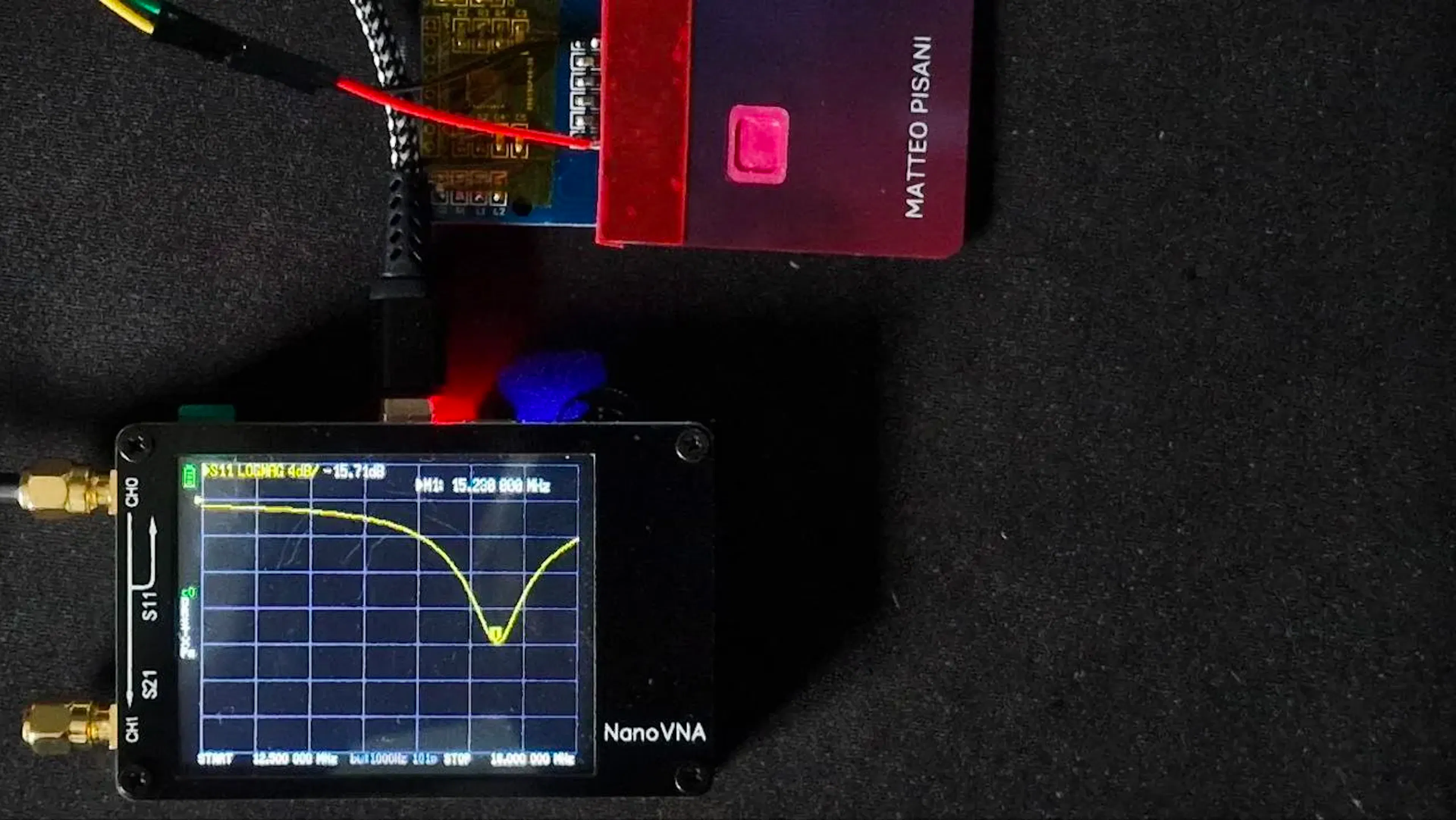 NanoVNA RF inspection of the payment card housing alone