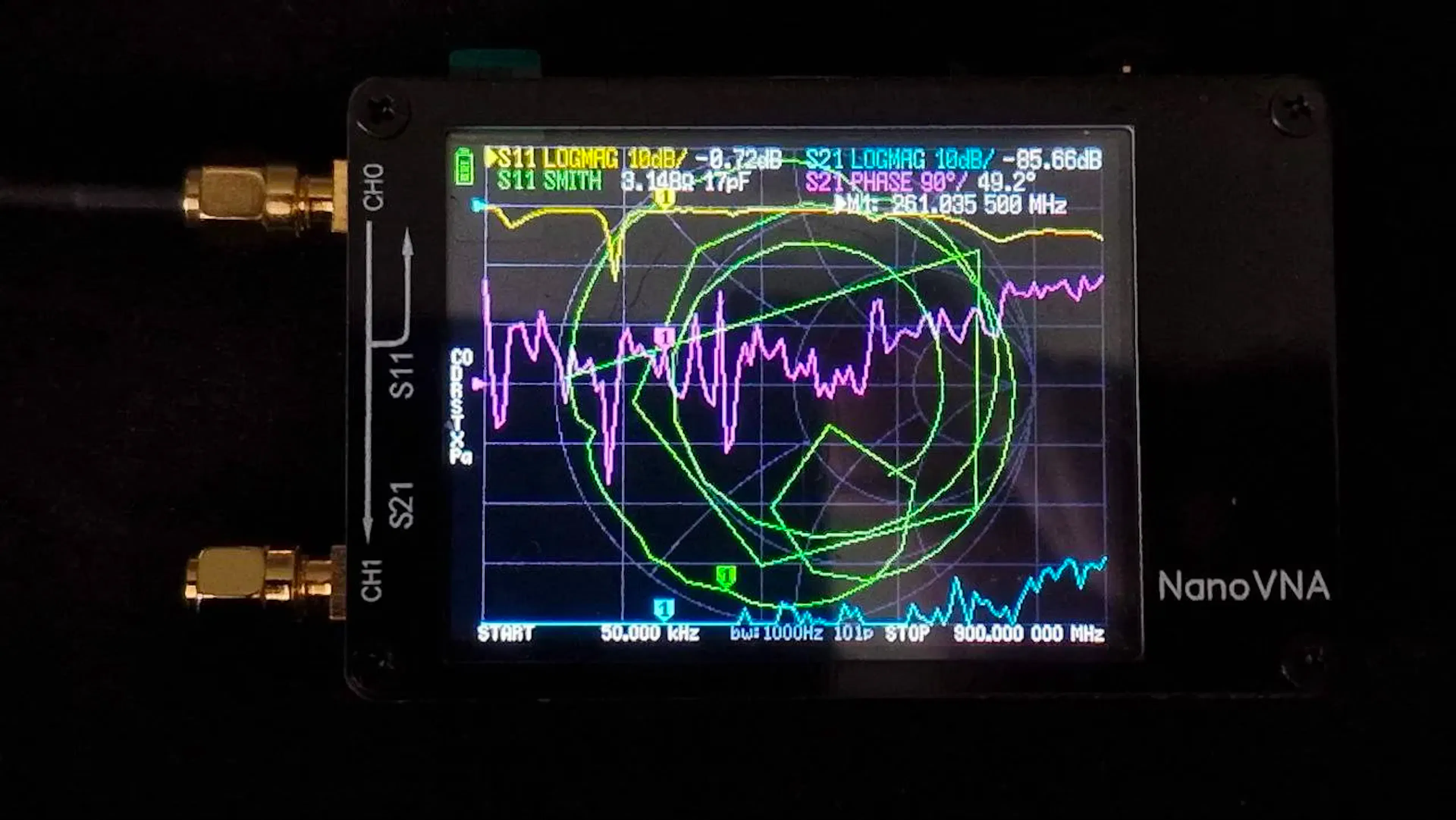 NanoVNA device just switched-on