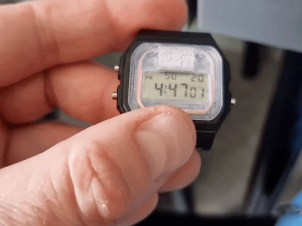 360° view of the custom CASIO F-91W digital watch
