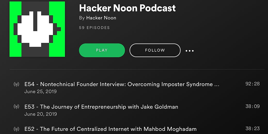 featured image - Tech Podcasts about Hacker Noon 2.0; AI; and A Decentralized Internet