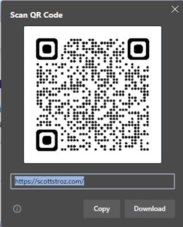 Generated QR code