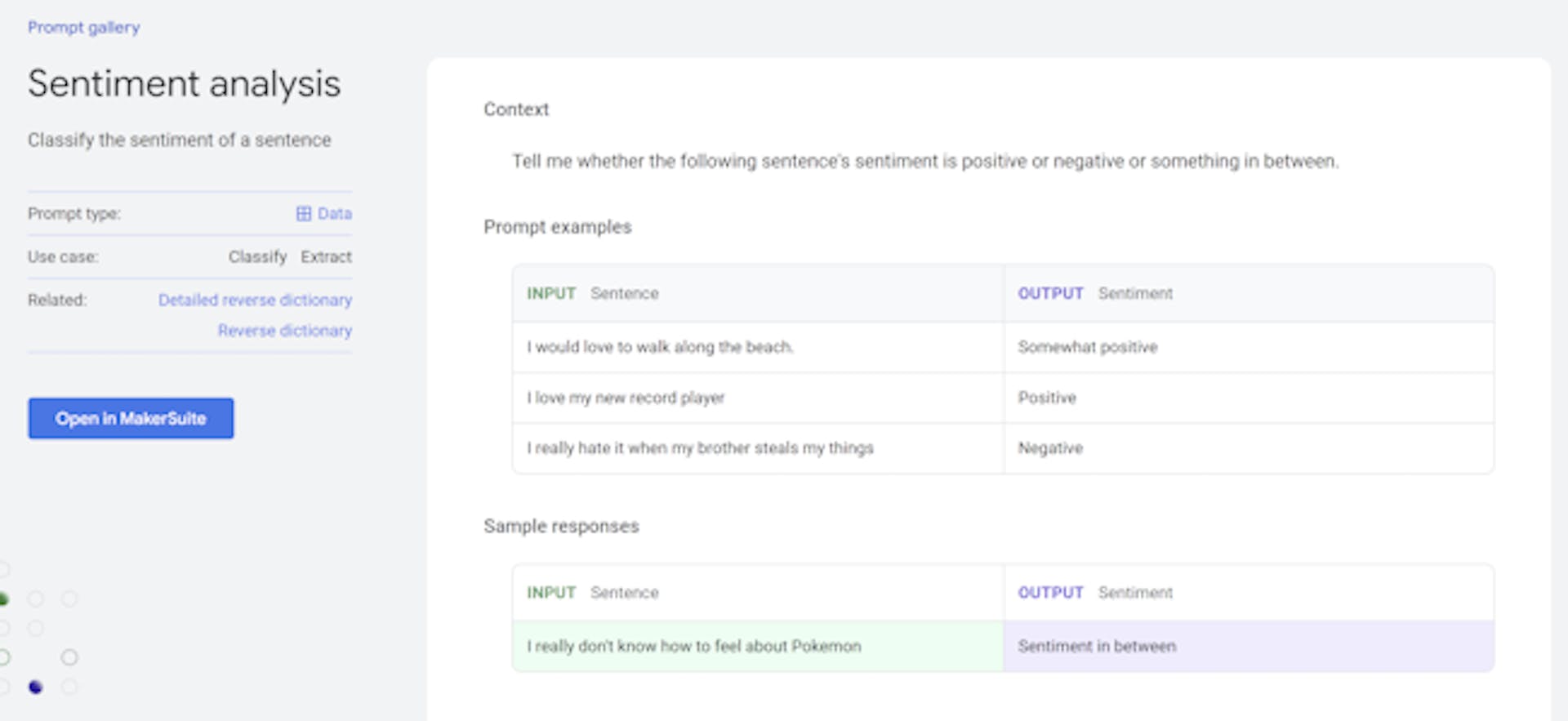 Sentiment analysis prompt