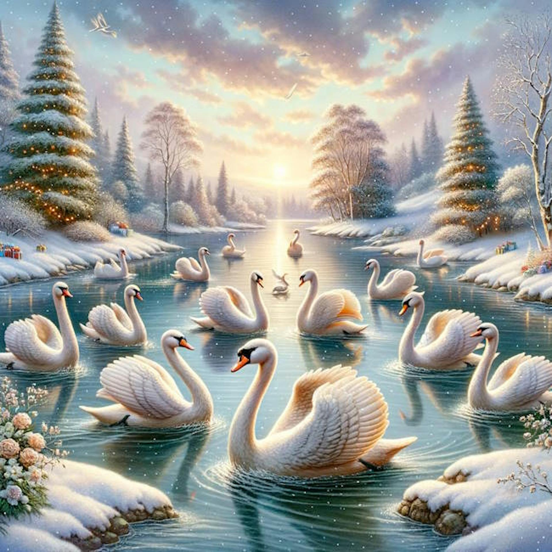 seven swans a-swimming