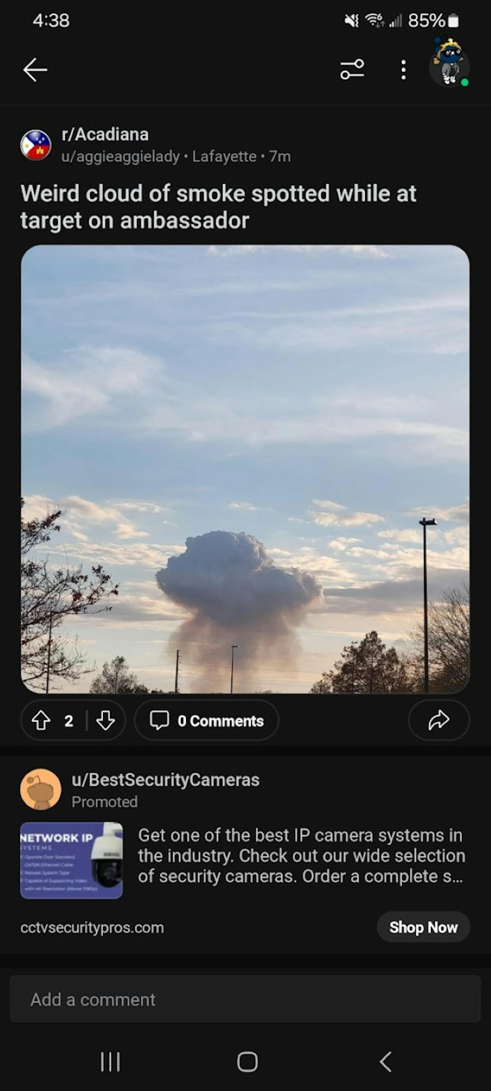 Screenshot from Reddit app