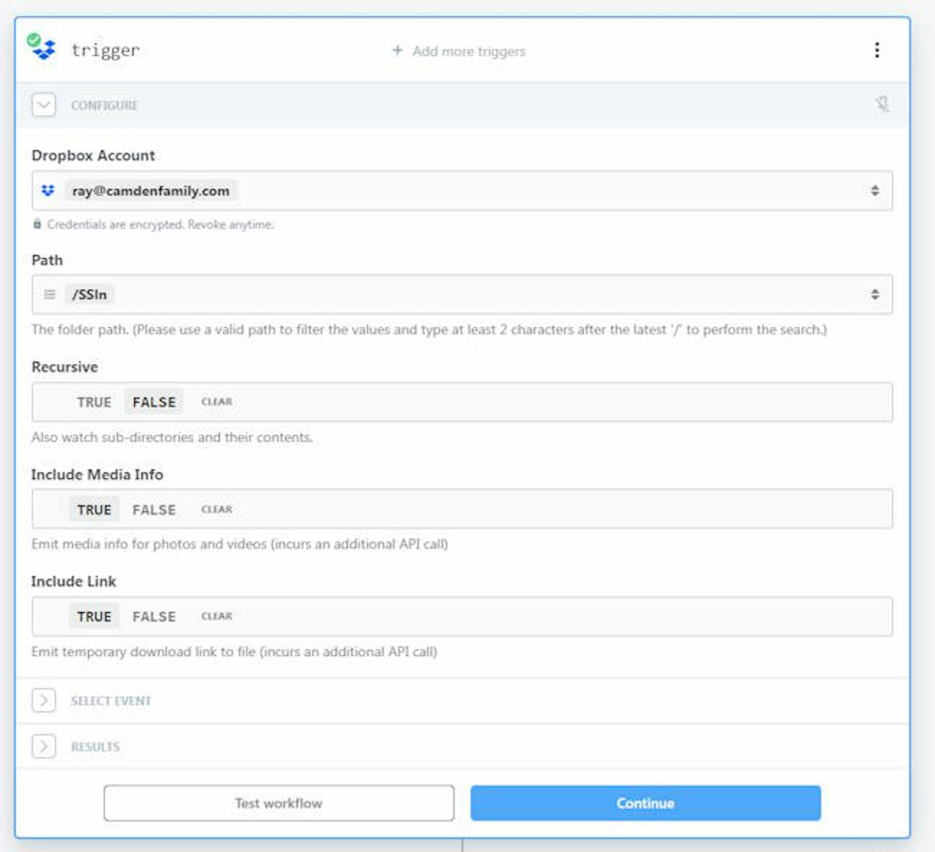Dropbox trigger