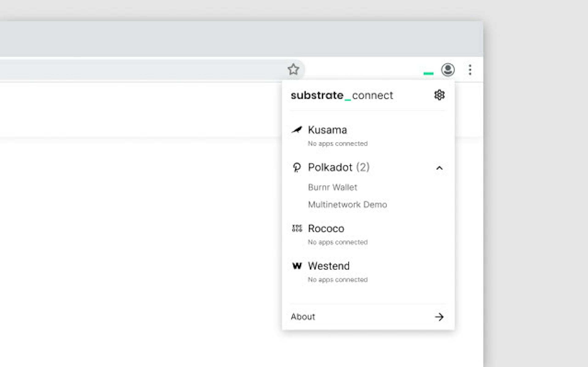 Screenshot of Substrate Connect