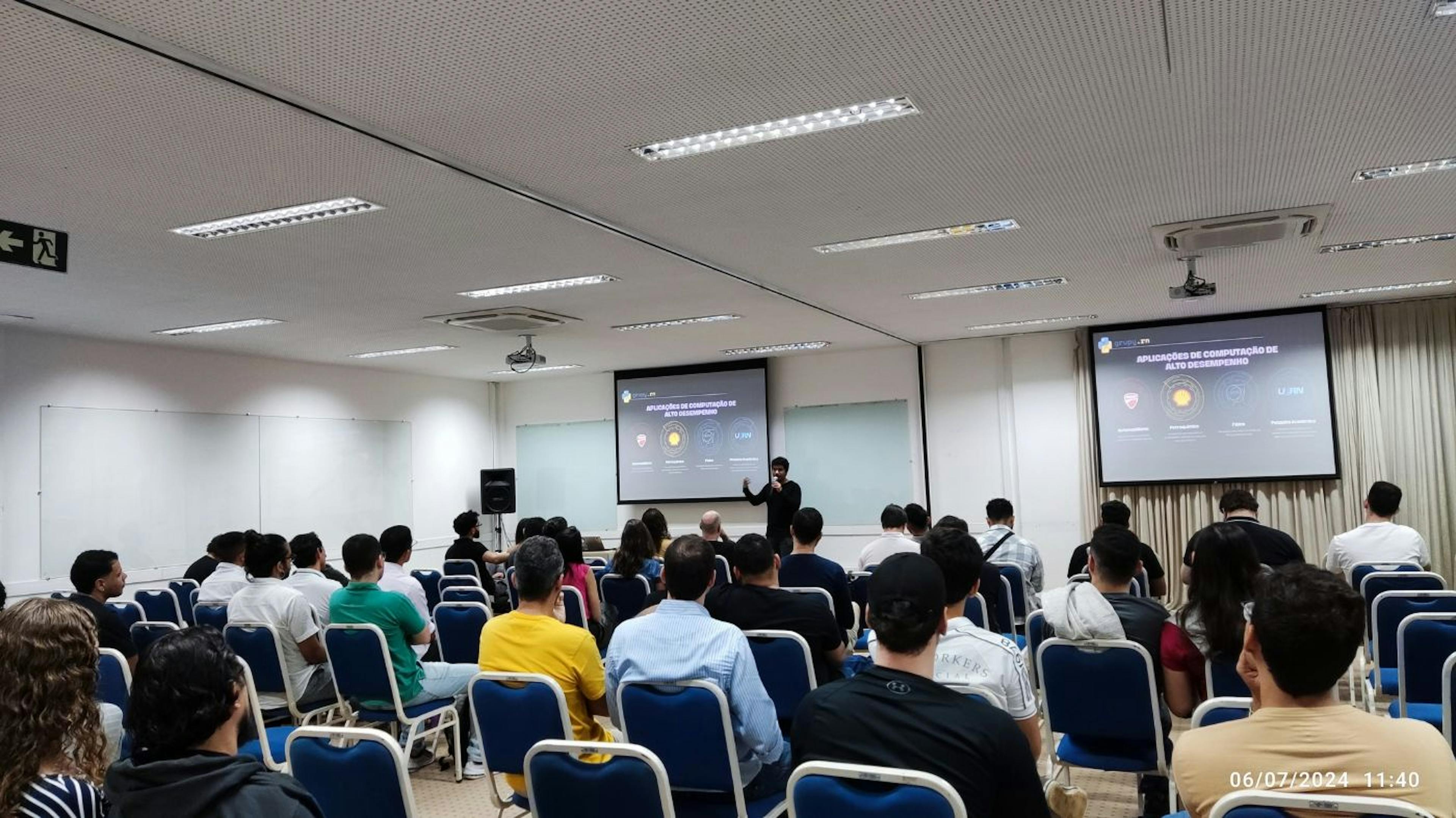 This is me in a talk in the python community in the region where I live in Brazil :D